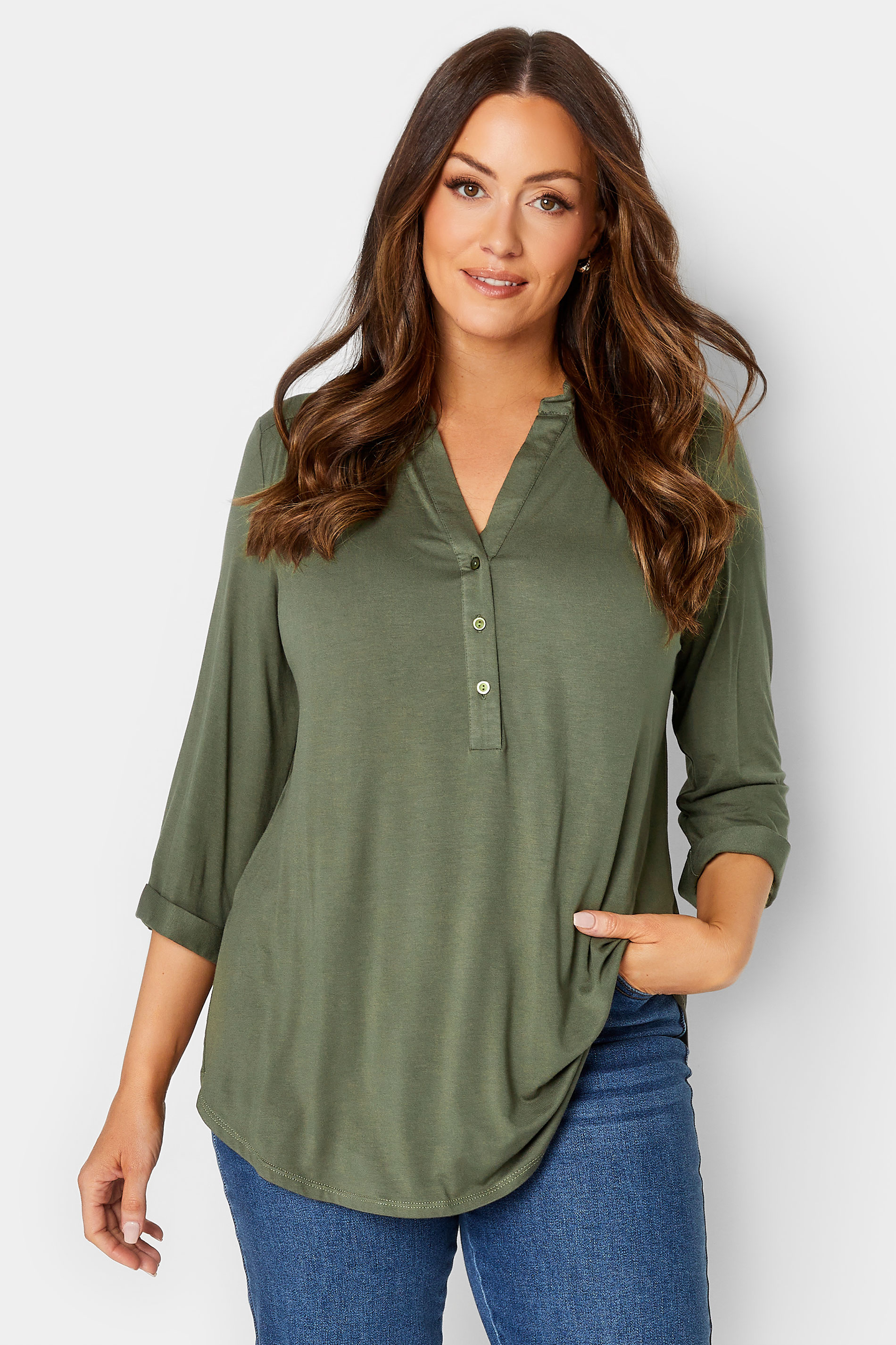 M&Co Green Placket Jersey Shirt | M&Co 1