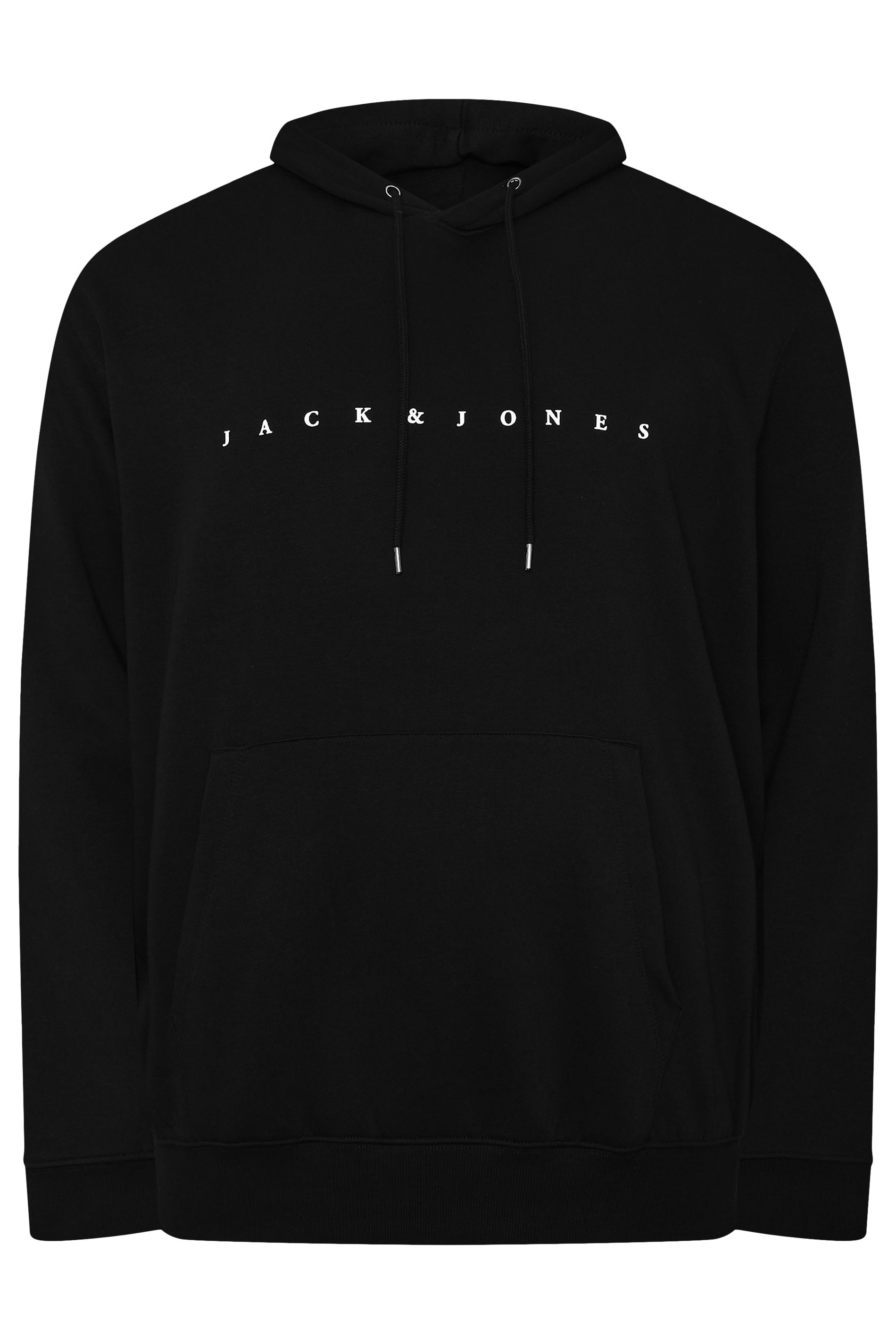 Jack & Jones Big & Tall Black Slogan Hoodie | BadRhino 2