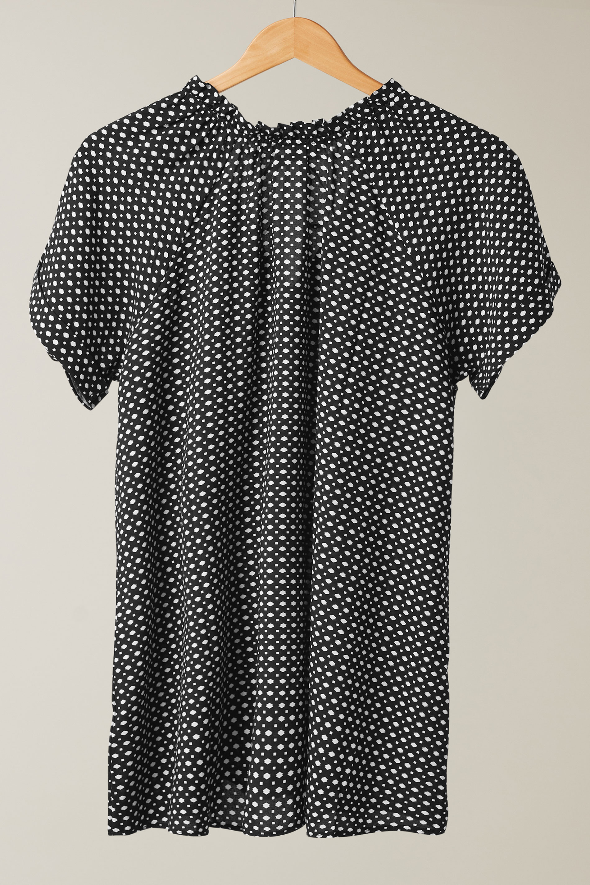 EVANS Plus Size Black Dot Print Tie Neck Blouse | Evans 6