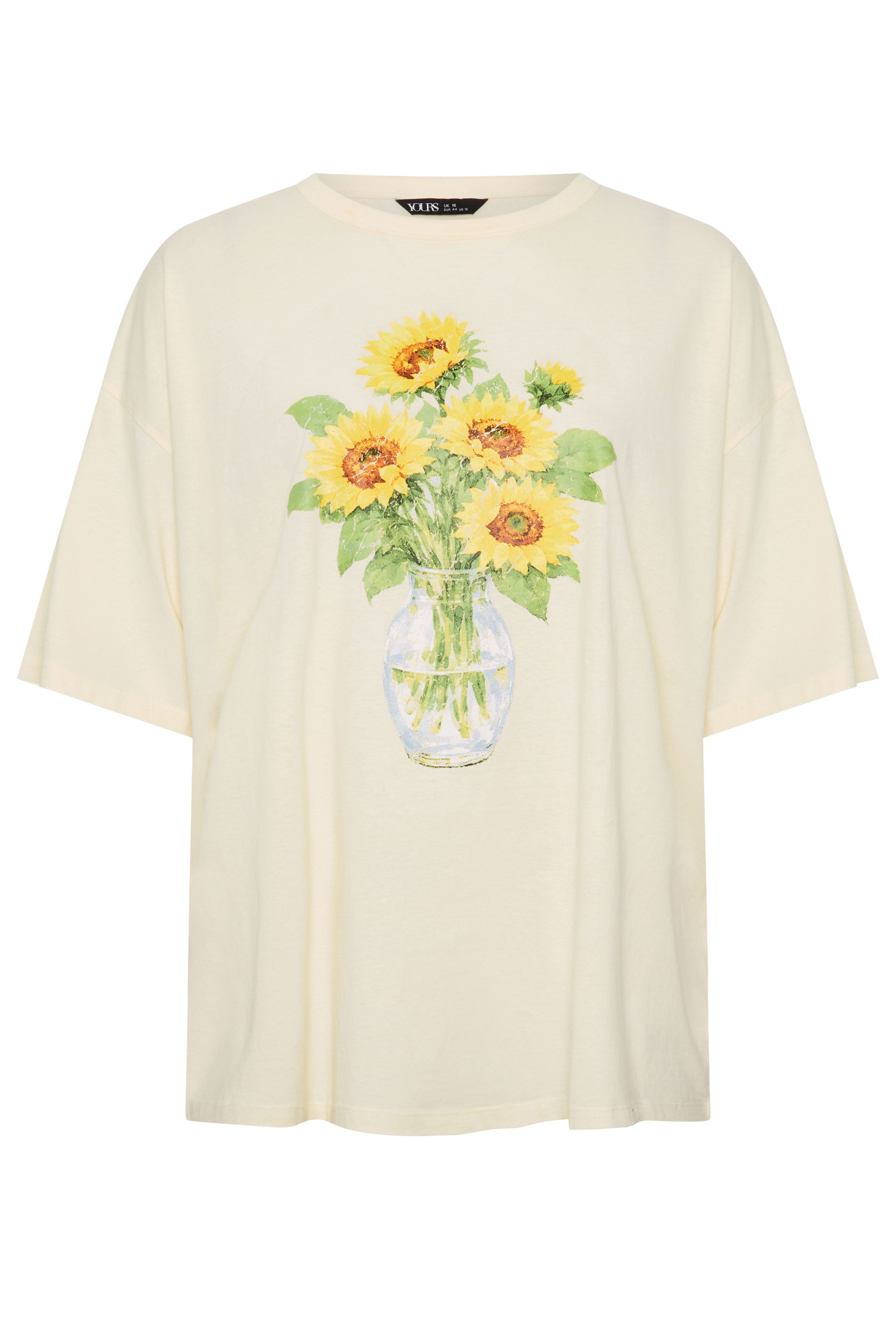 YOURS Plus Size Yellow Sunflower Graphic T-Shirt | Yours Clothing 5