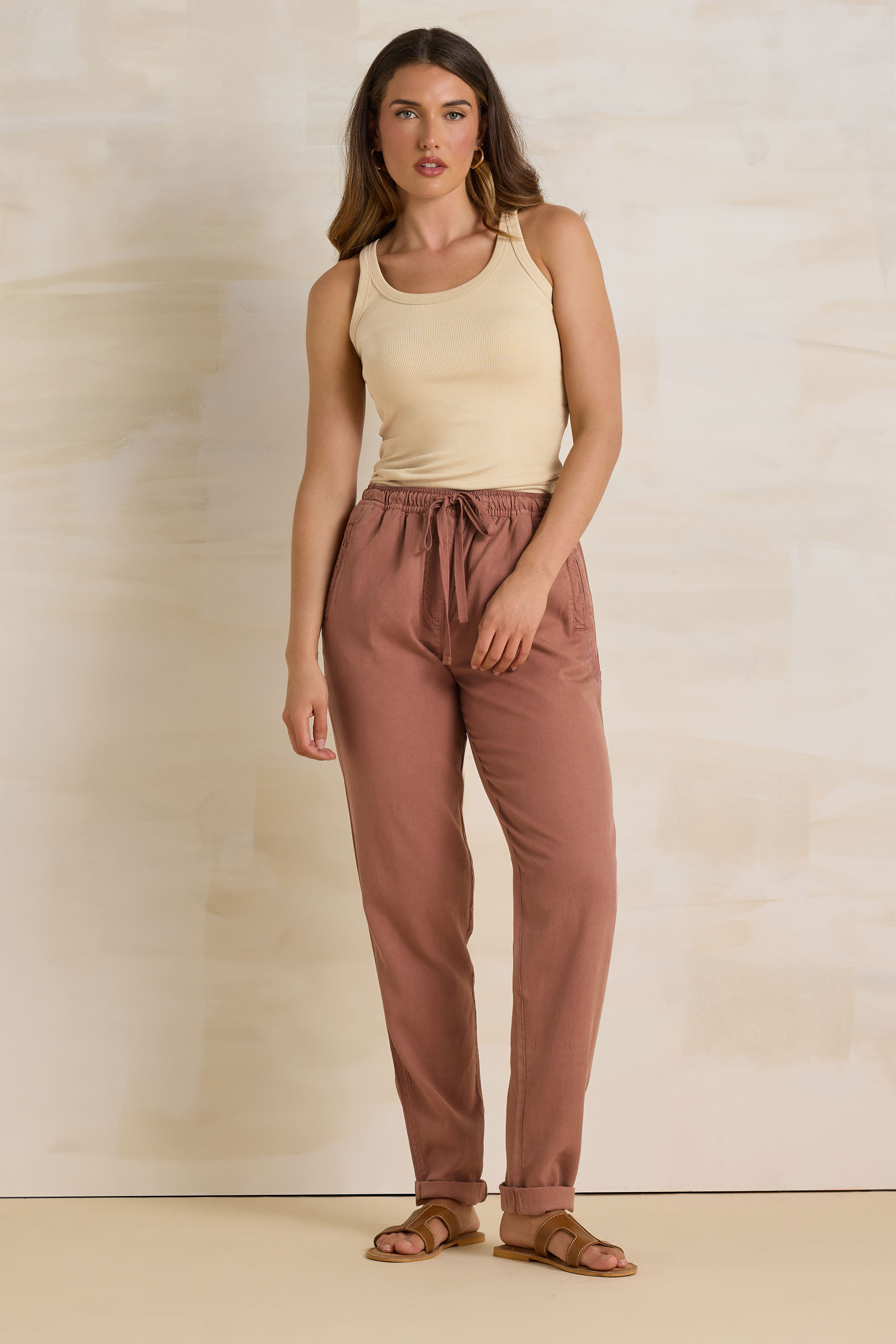 LTS Tall Rust Orange Lyocell Blend Joggers | Long Tall Sally 2