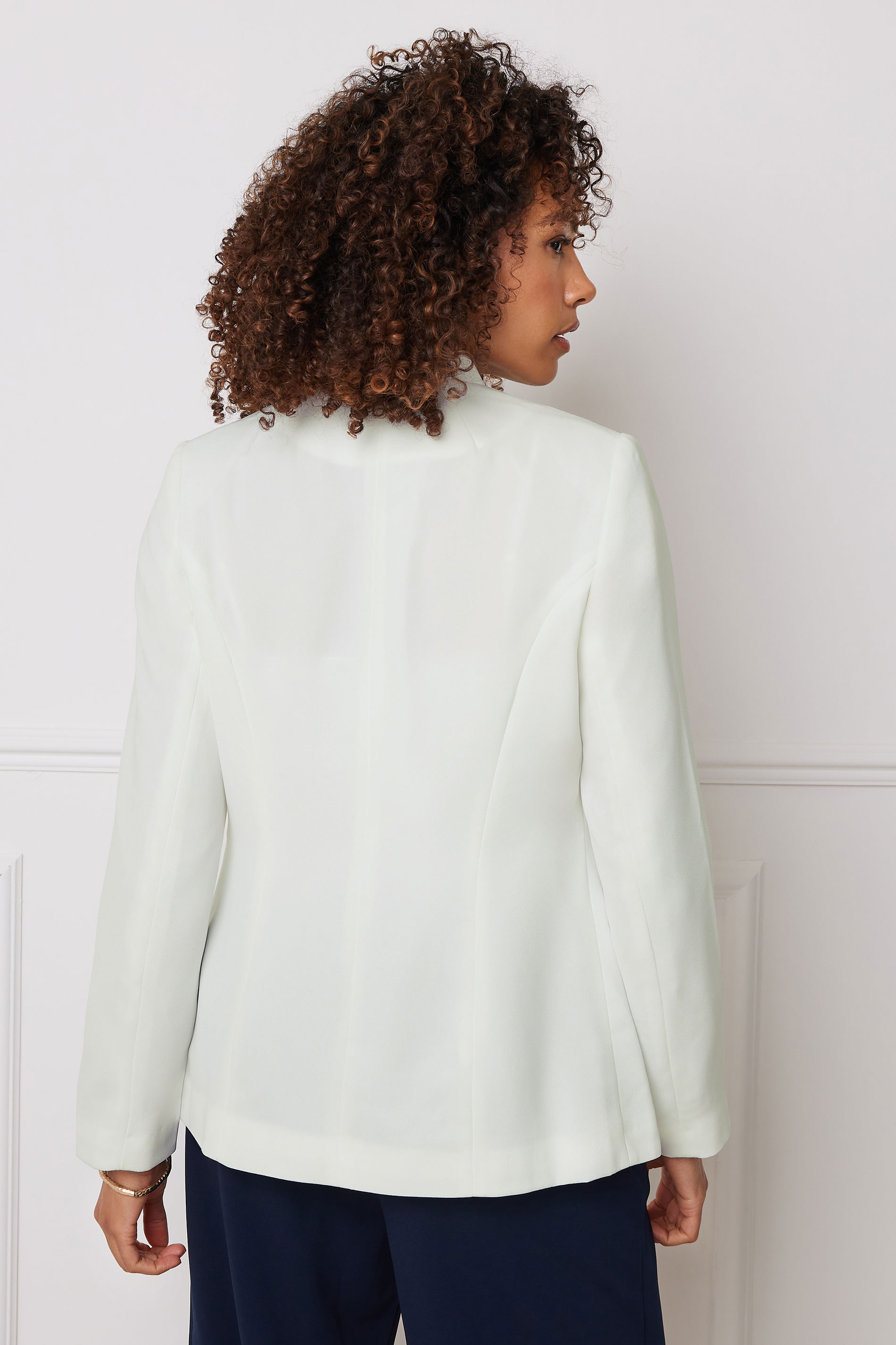 M&Co White Collarless Blazer | M&Co 2