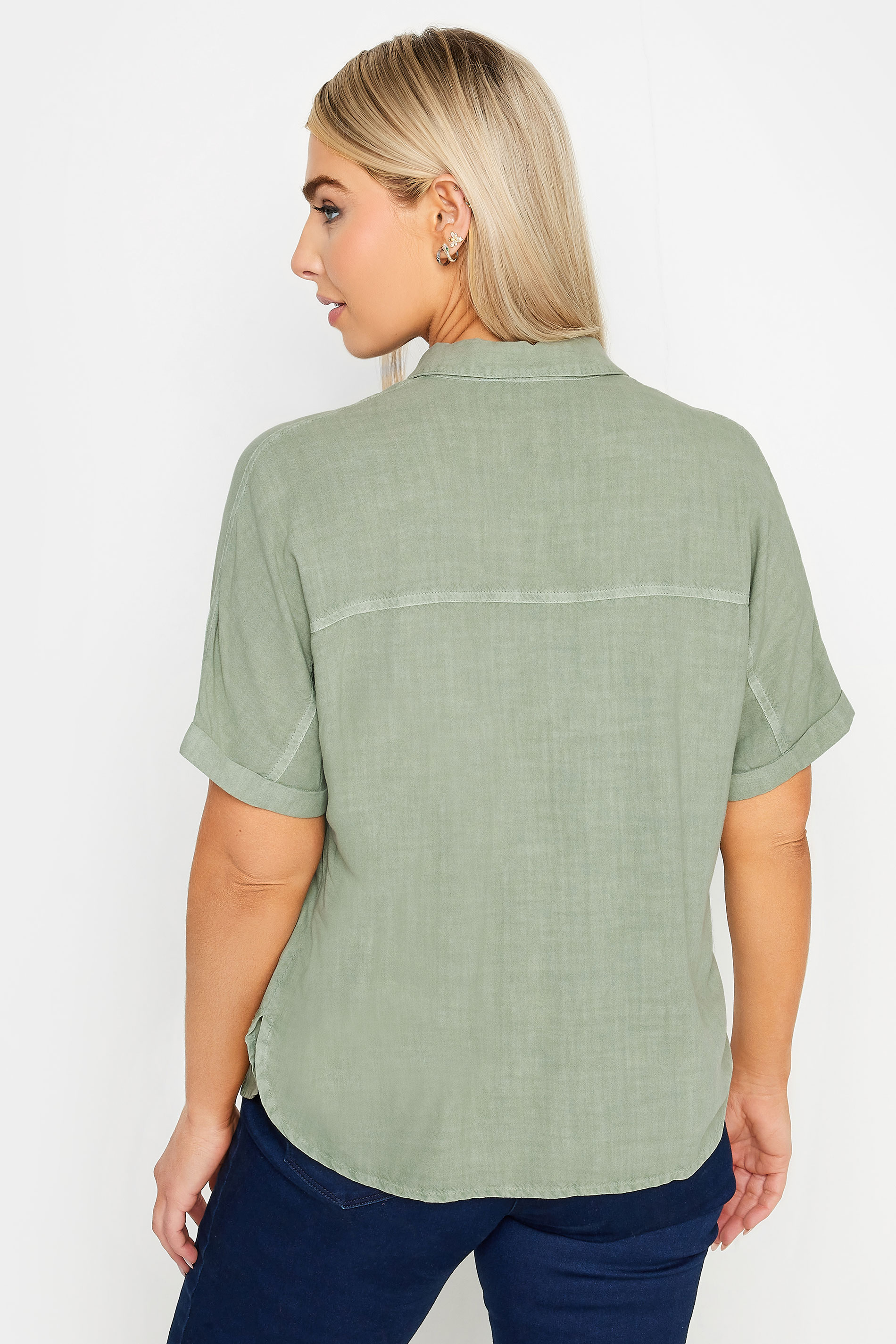 M&Co Sage Green Short Sleeve Shirt | M&Co 3