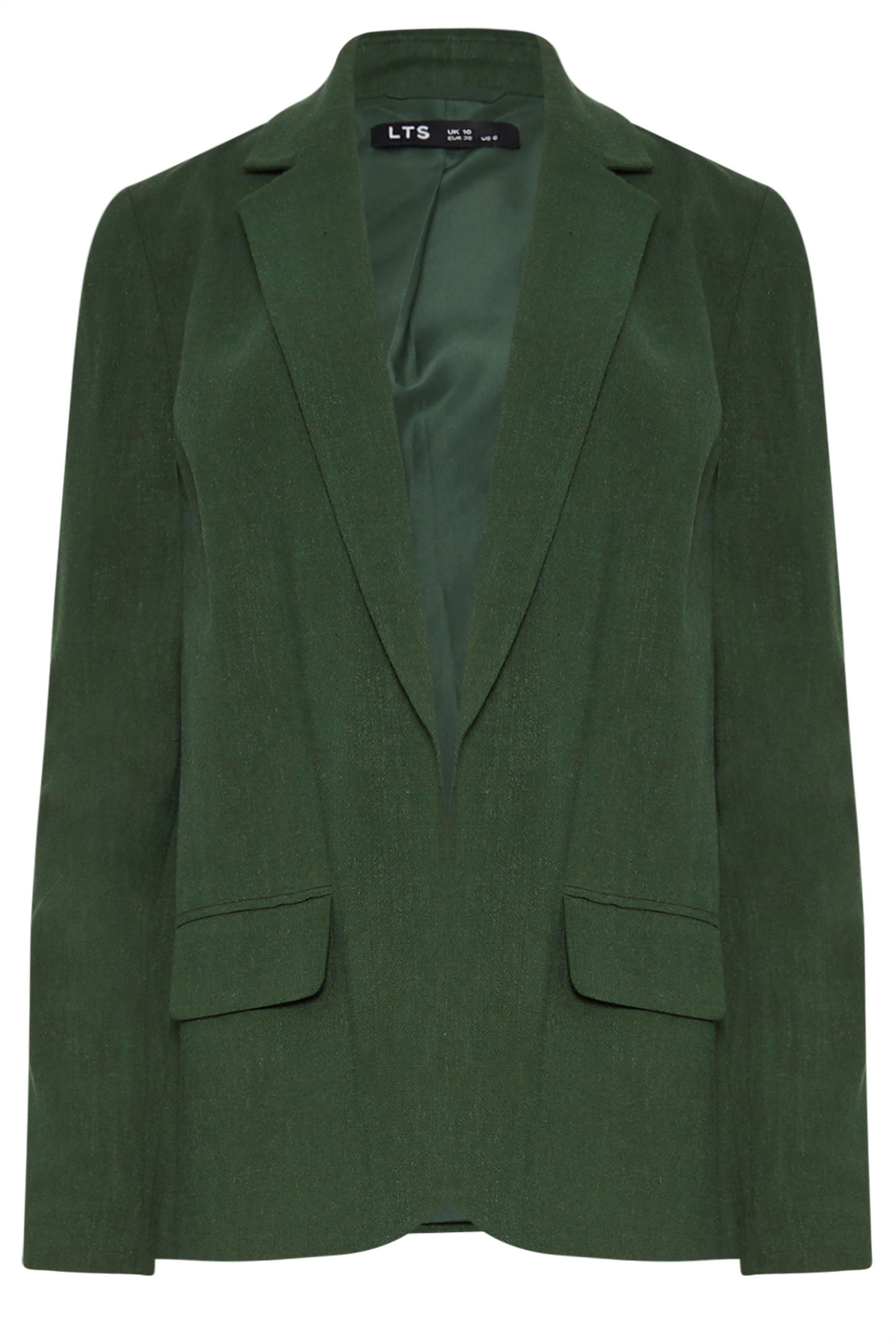 LTS Tall Women's Dark Green Linen Blazer | Long Tall Sally 6