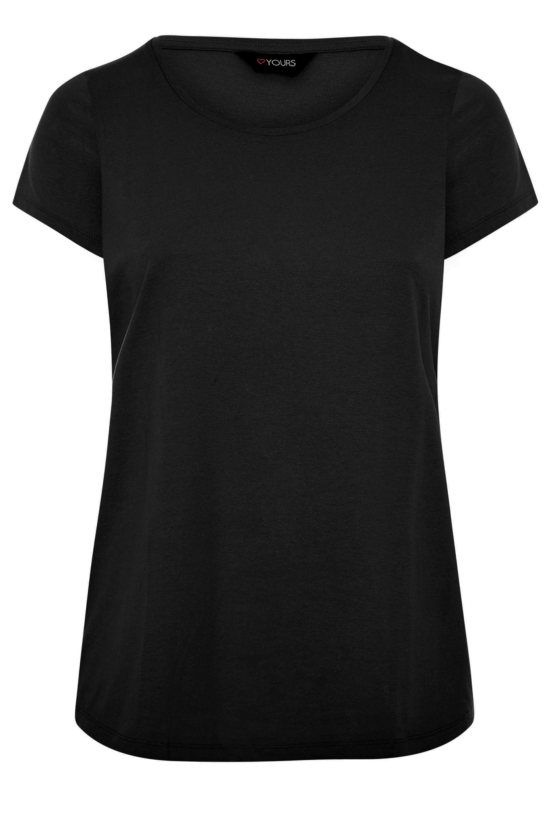 YOURS Plus Size 3 PACK Black Core T-Shirt Essentials Set | Yours Clothing 10