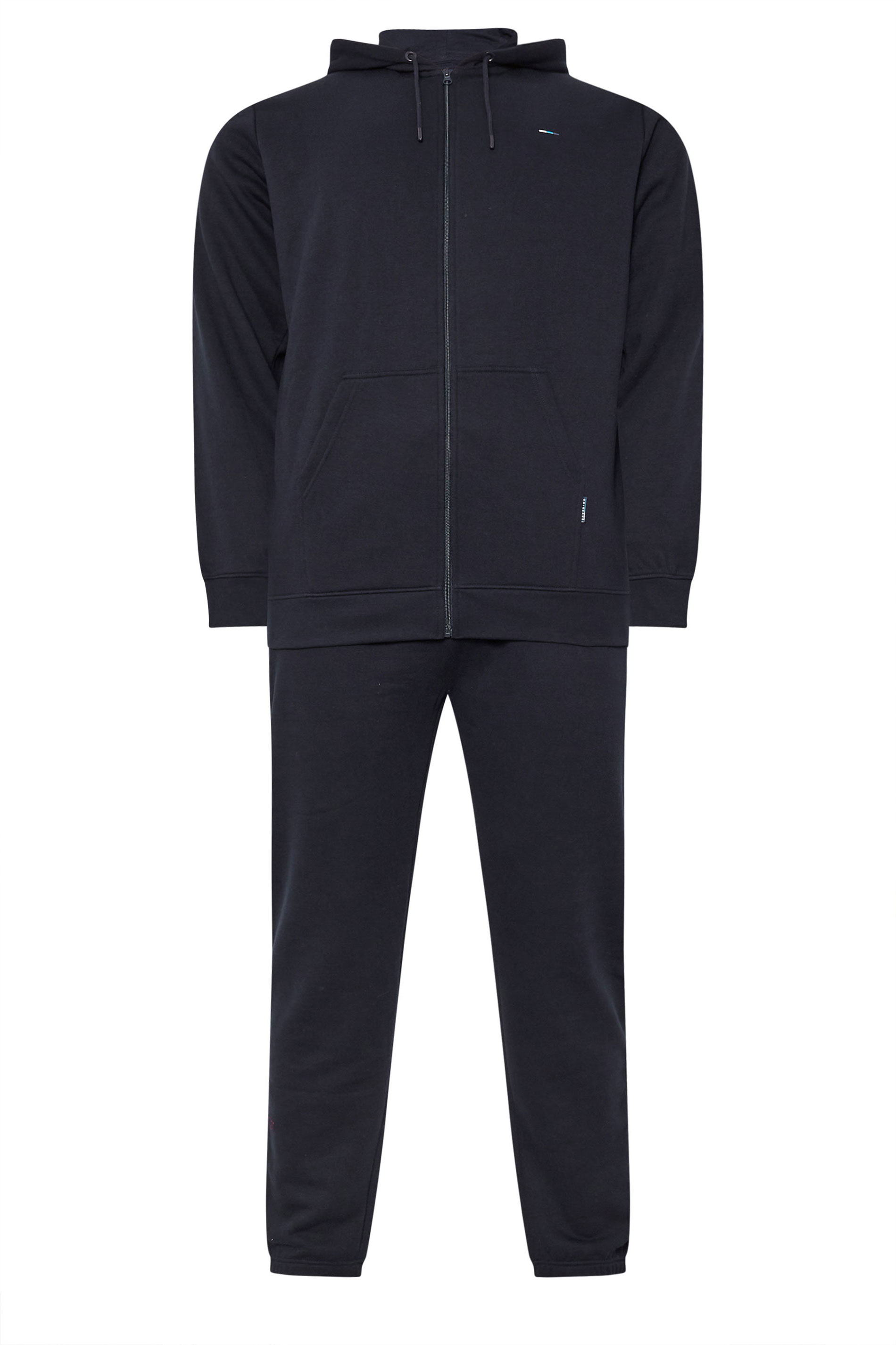 BadRhino Big & Tall Navy Blue Zip Through Hoodie & Jogger Set | BadRhino 4