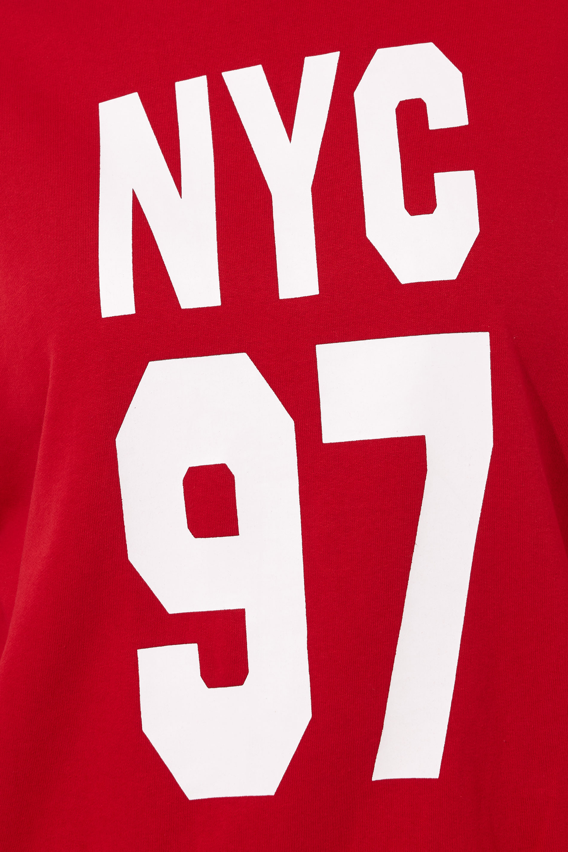 YOURS Plus Size Red 'NYC 97' Slogan Sweatshirt | Yours Clothing 5