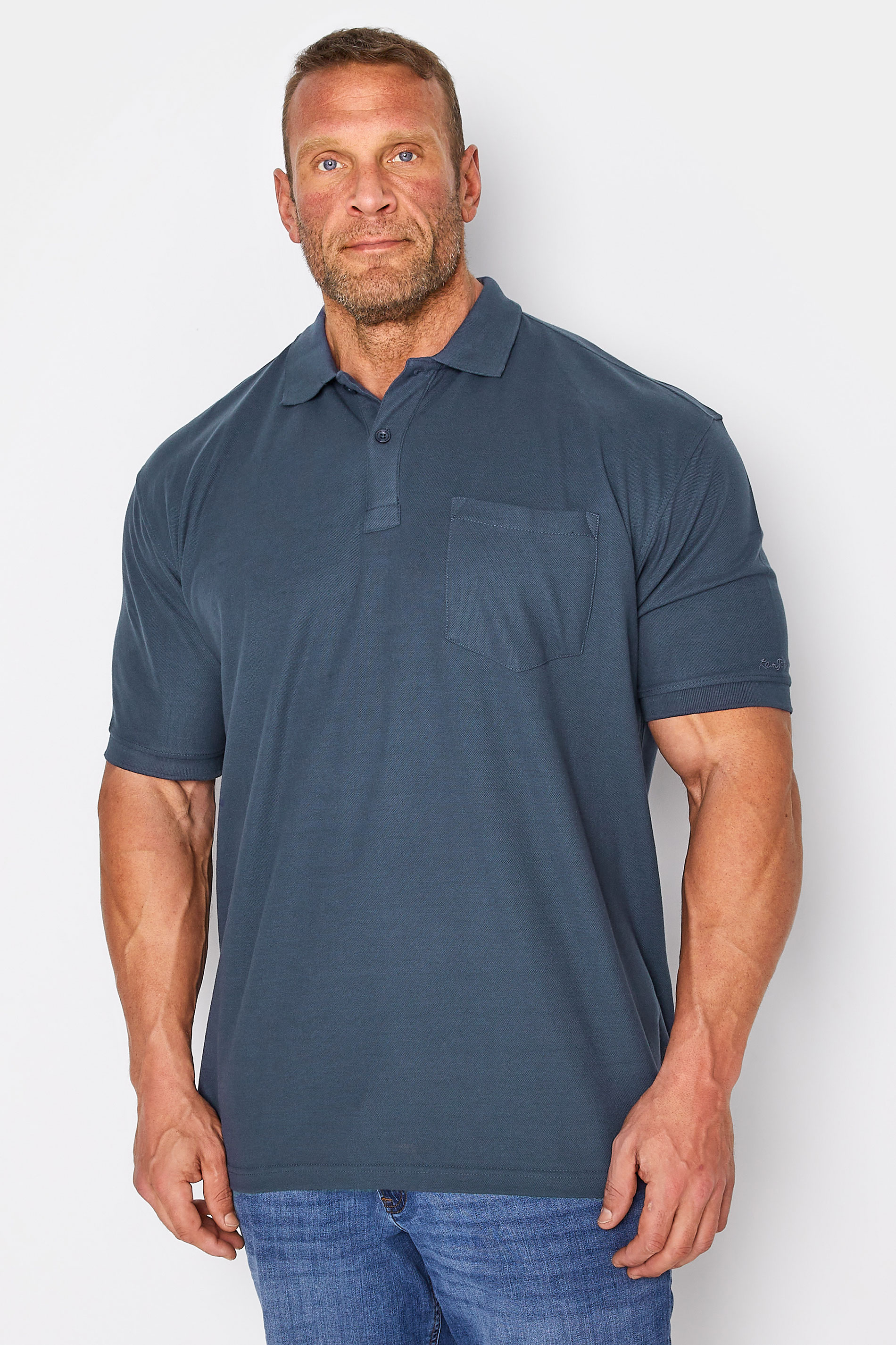 KAM Big & Tall Navy Blue Polo Shirt | BadRhino 2