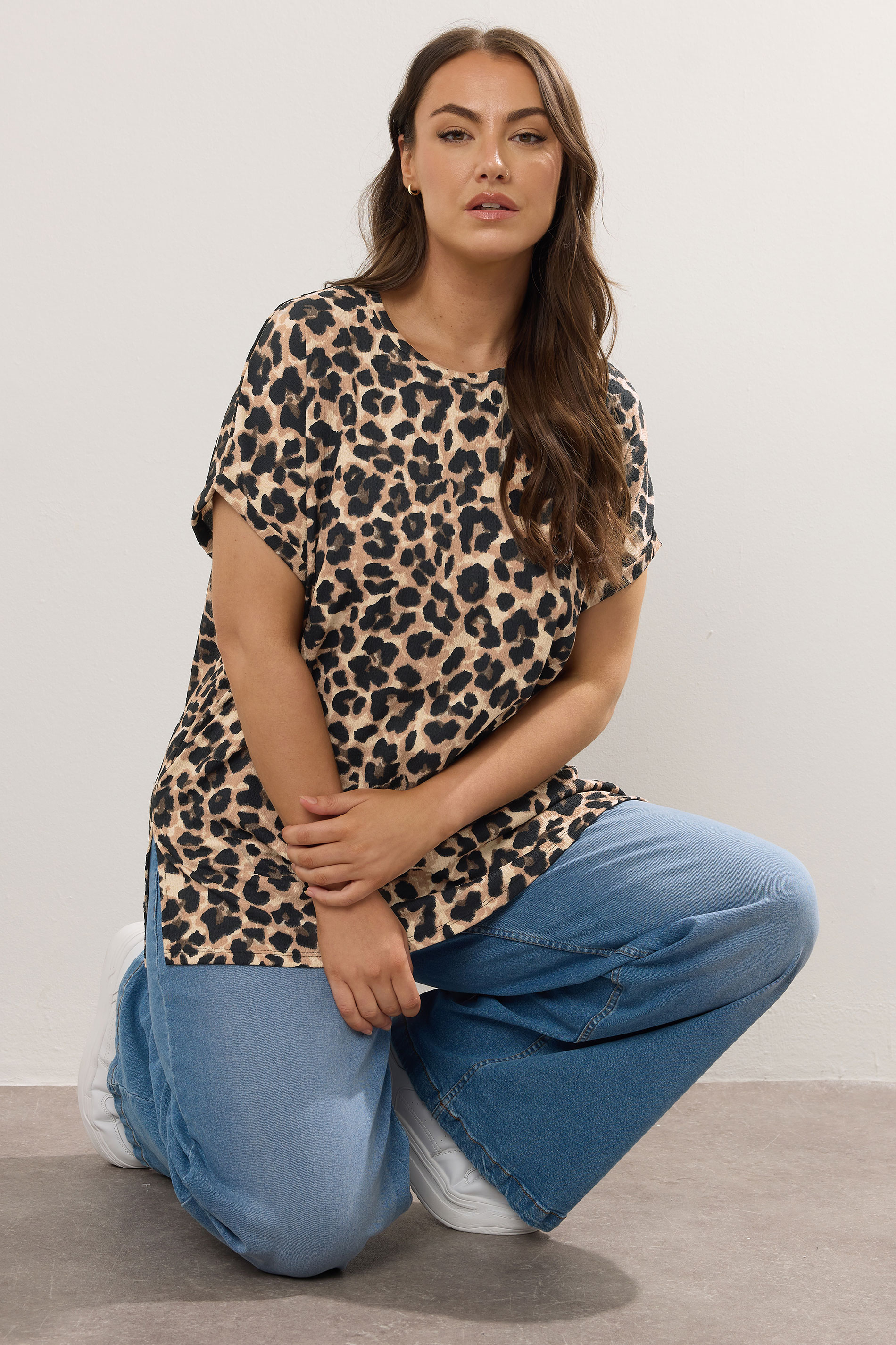 YOURS Plus Size Brown Leopard Print Top | Yours Clothing 3