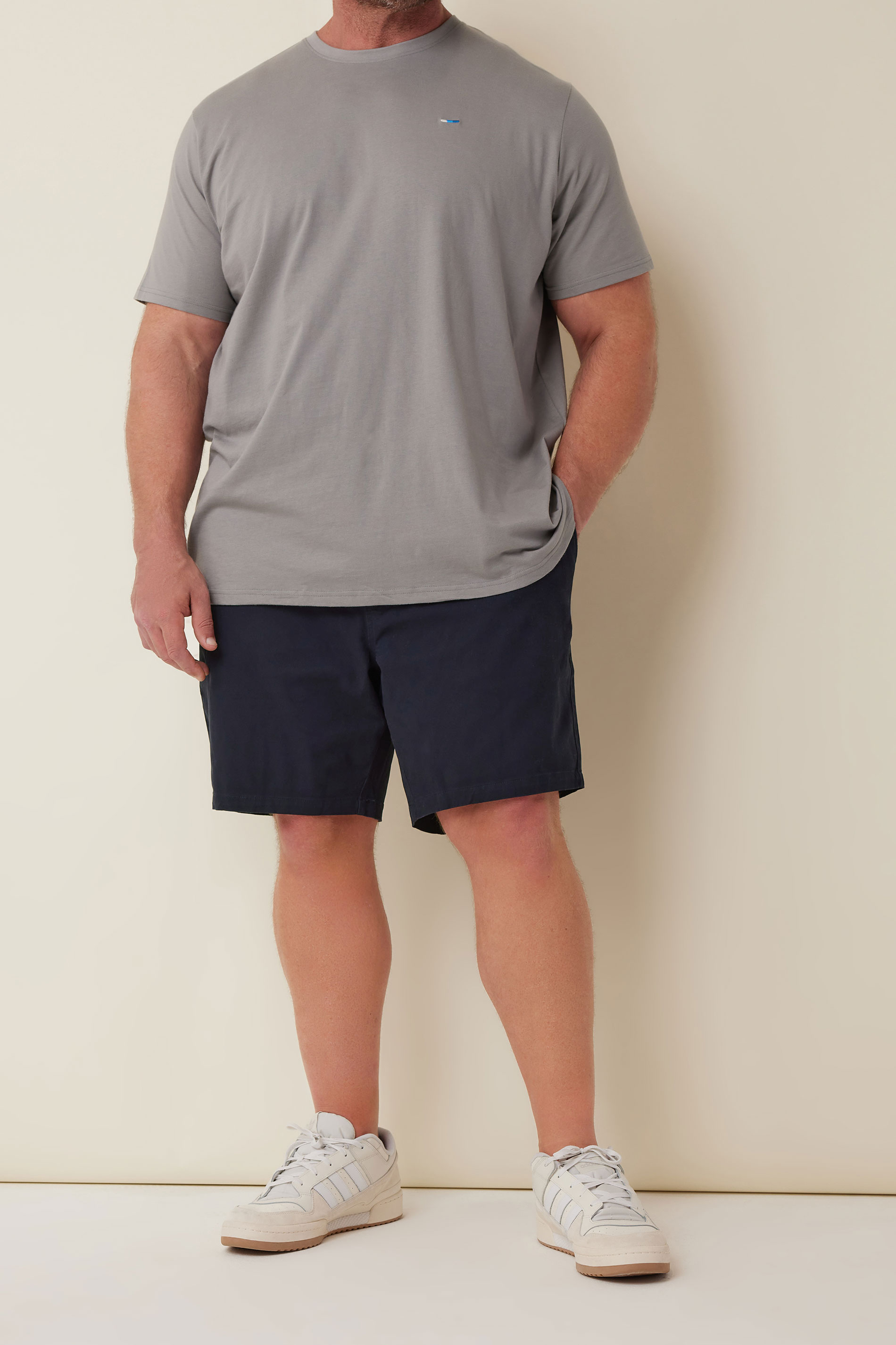 BadRhino Navy Blue Stretch Elasticated Waist Chino Shorts | BadRhino 3