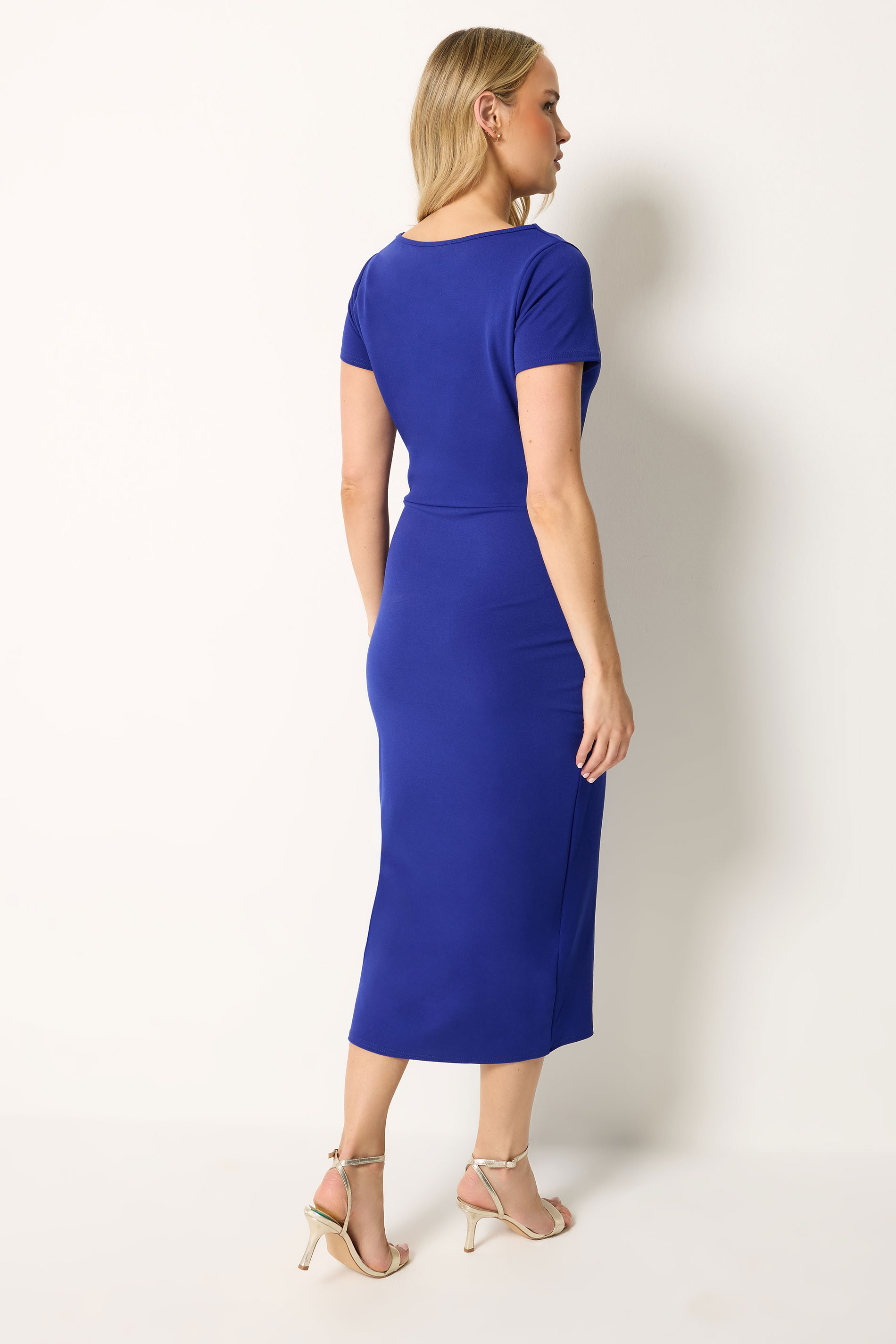 LTS Tall Women's Cobalt Blue Scuba Buckle Midi Dress | Long Tall Sally 2