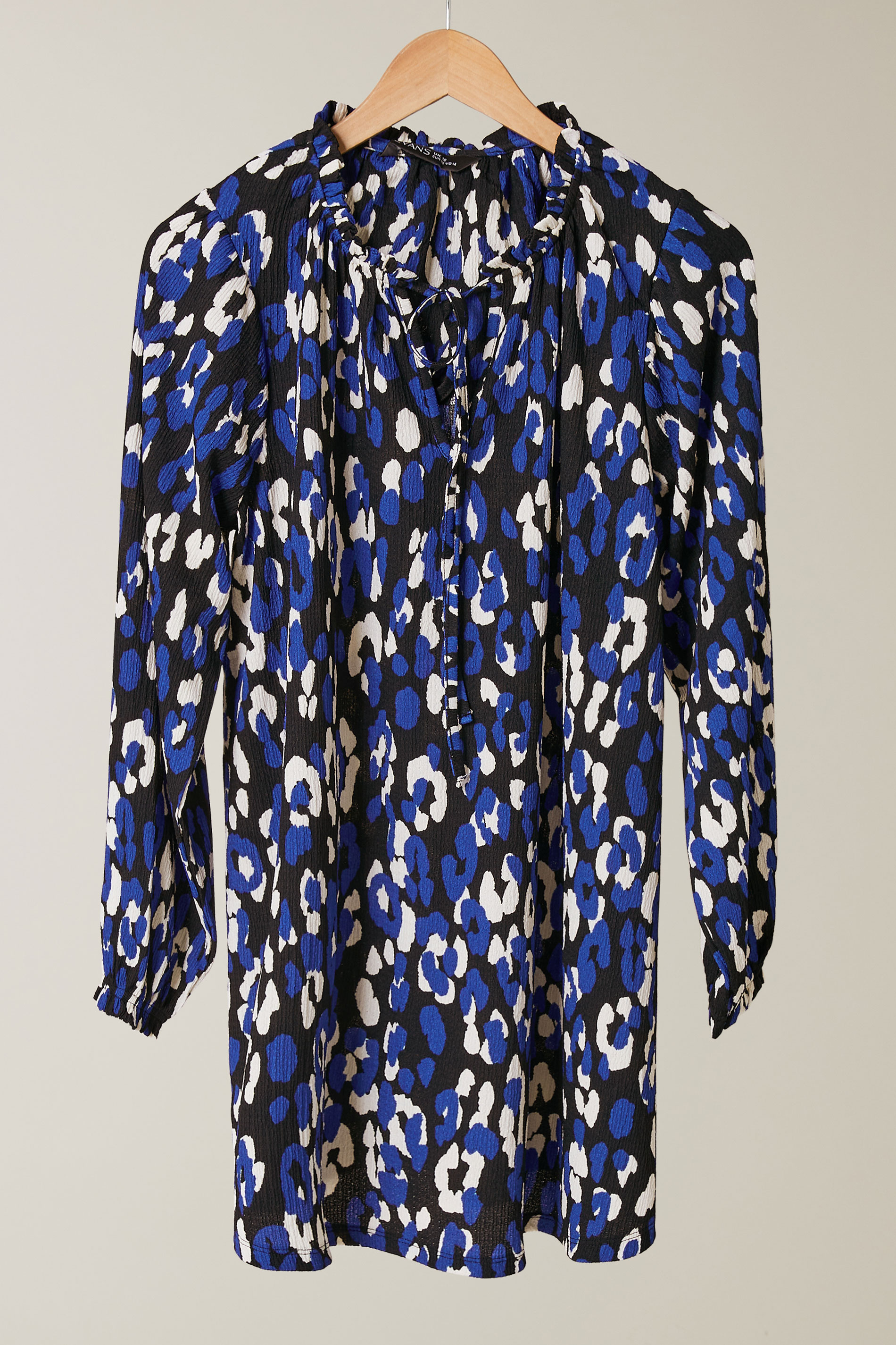 EVANS Plus Size Blue Animal Print Jersey Crepe Blouse | Evans 6
