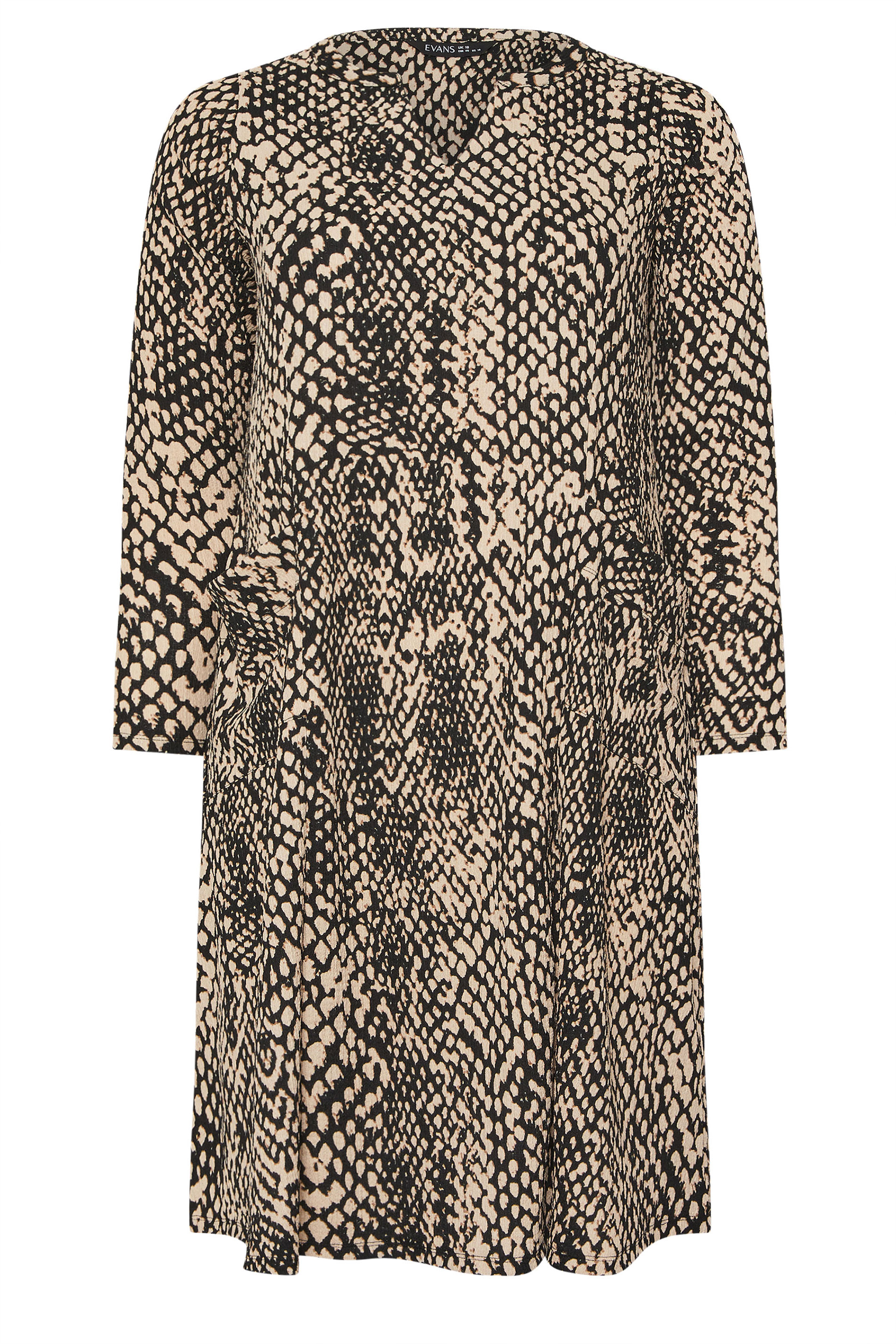 EVANS Plus Size Black Animal Markings Pocket Detail Dress | Evans 5