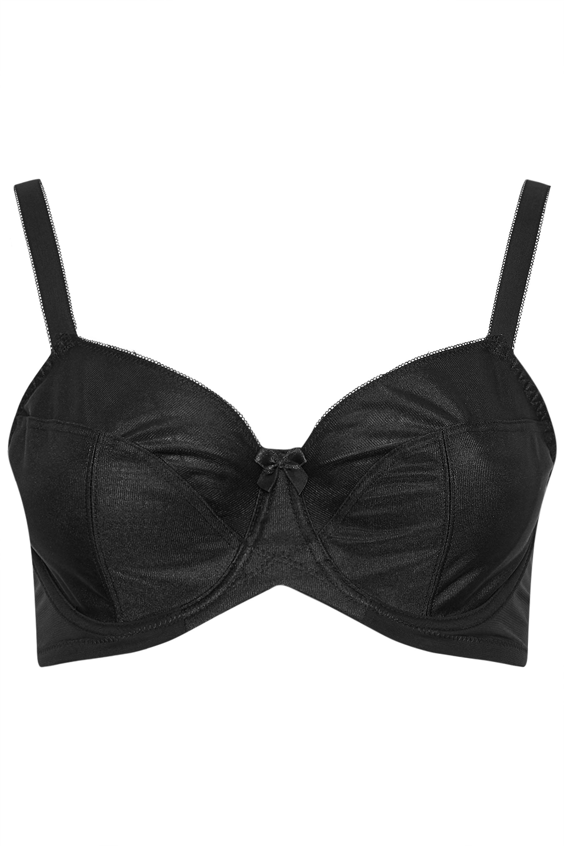 YOURS Plus Size Black Smooth Classic Non-Padded Underwired Full Cup Bra | Yours Clothing 1