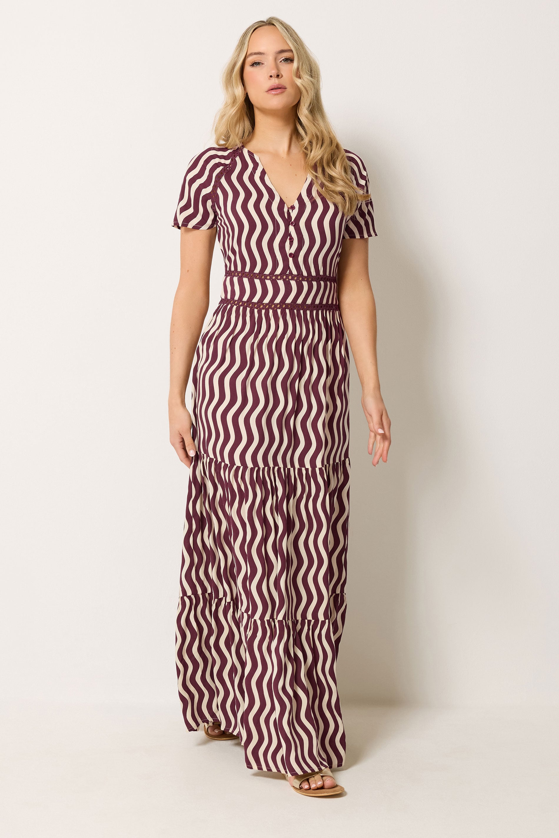 LTS Tall Women's Burgundy Red Swirl Print Maxi Dress | Long Tall Sally 1