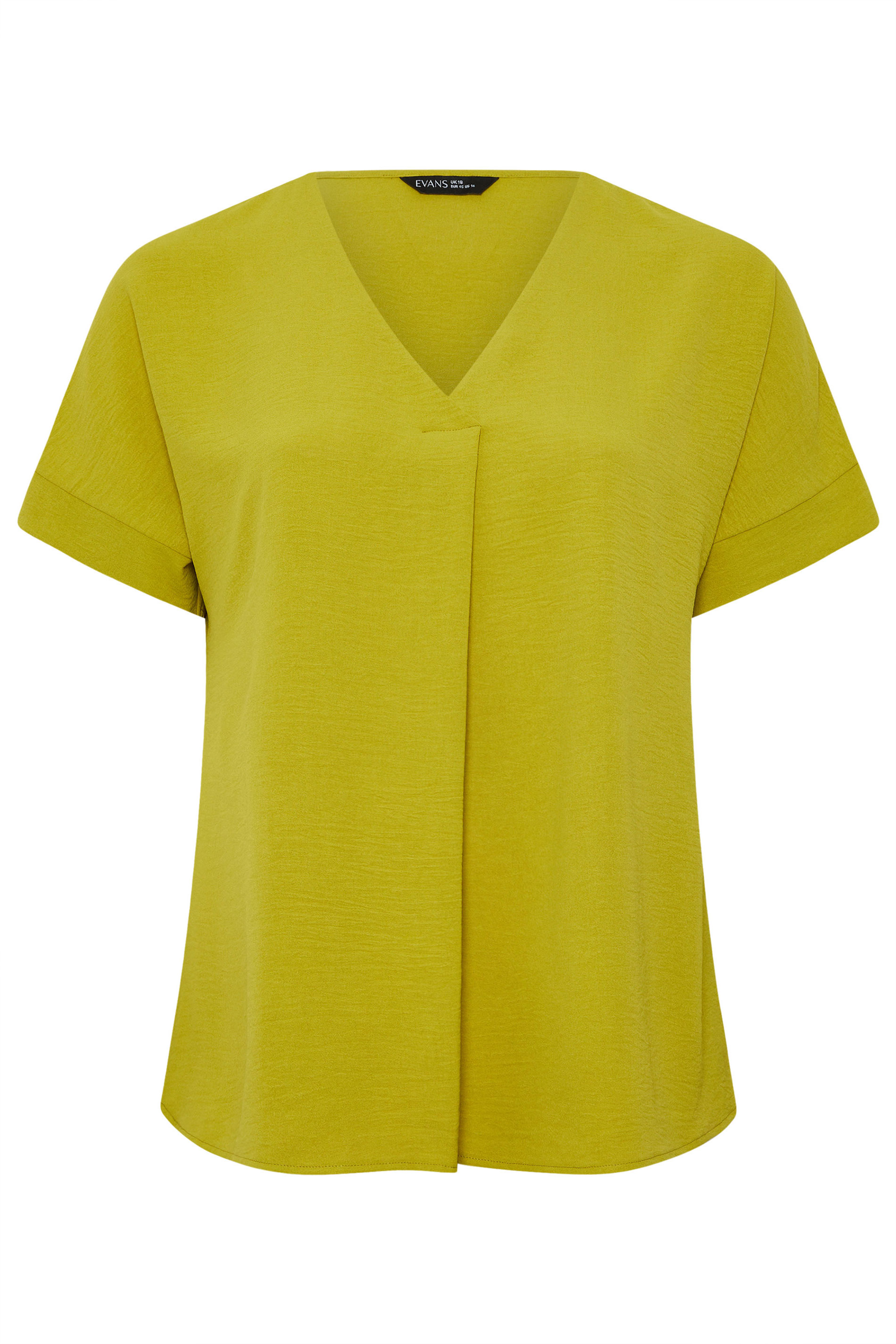 EVANS Plus Size Green Pleat Front Blouse | Evans  5