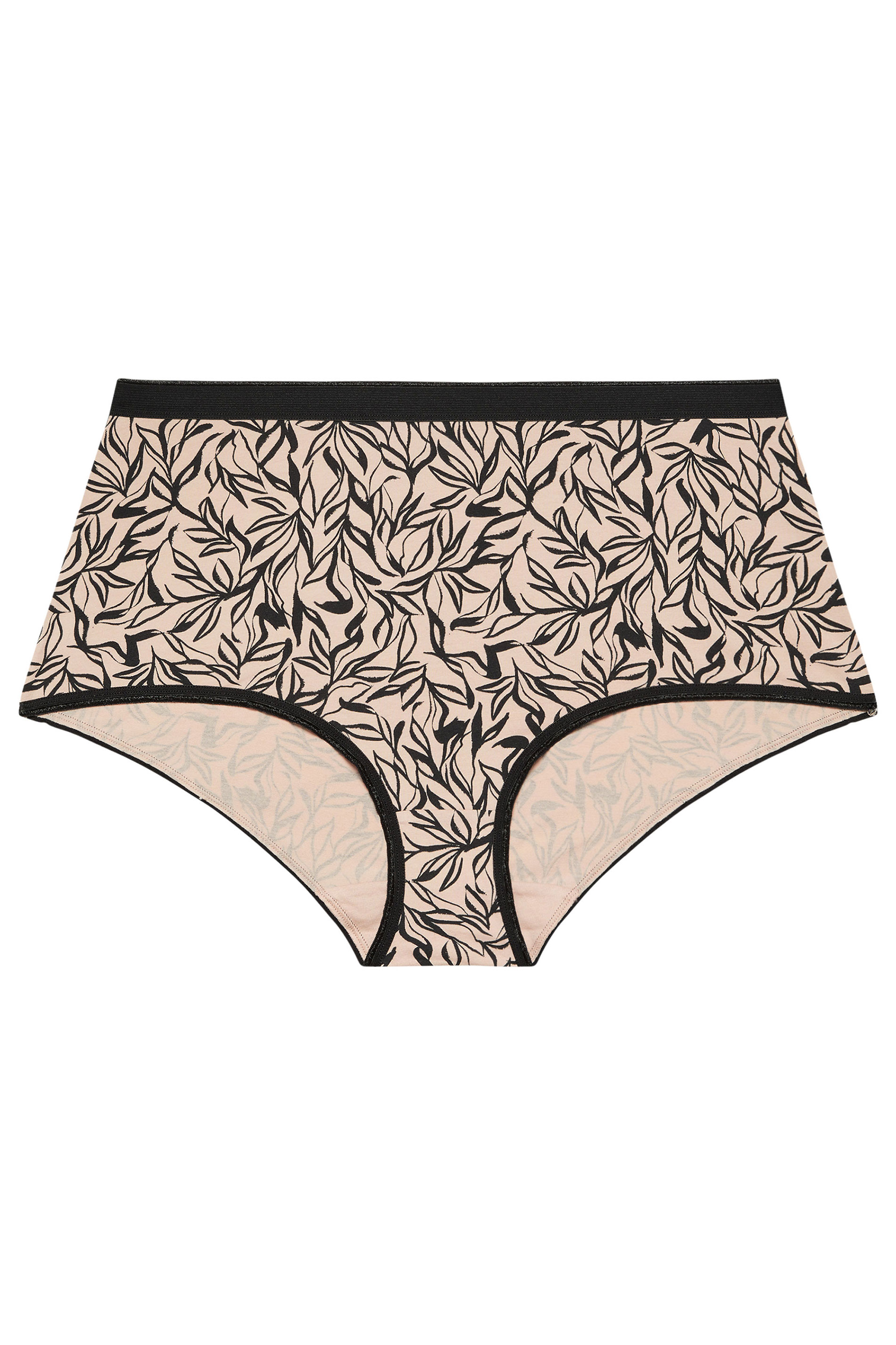YOURSET 5 PACK Plus Size Black Leaf Print Full Briefs | Yours Clothing 6
