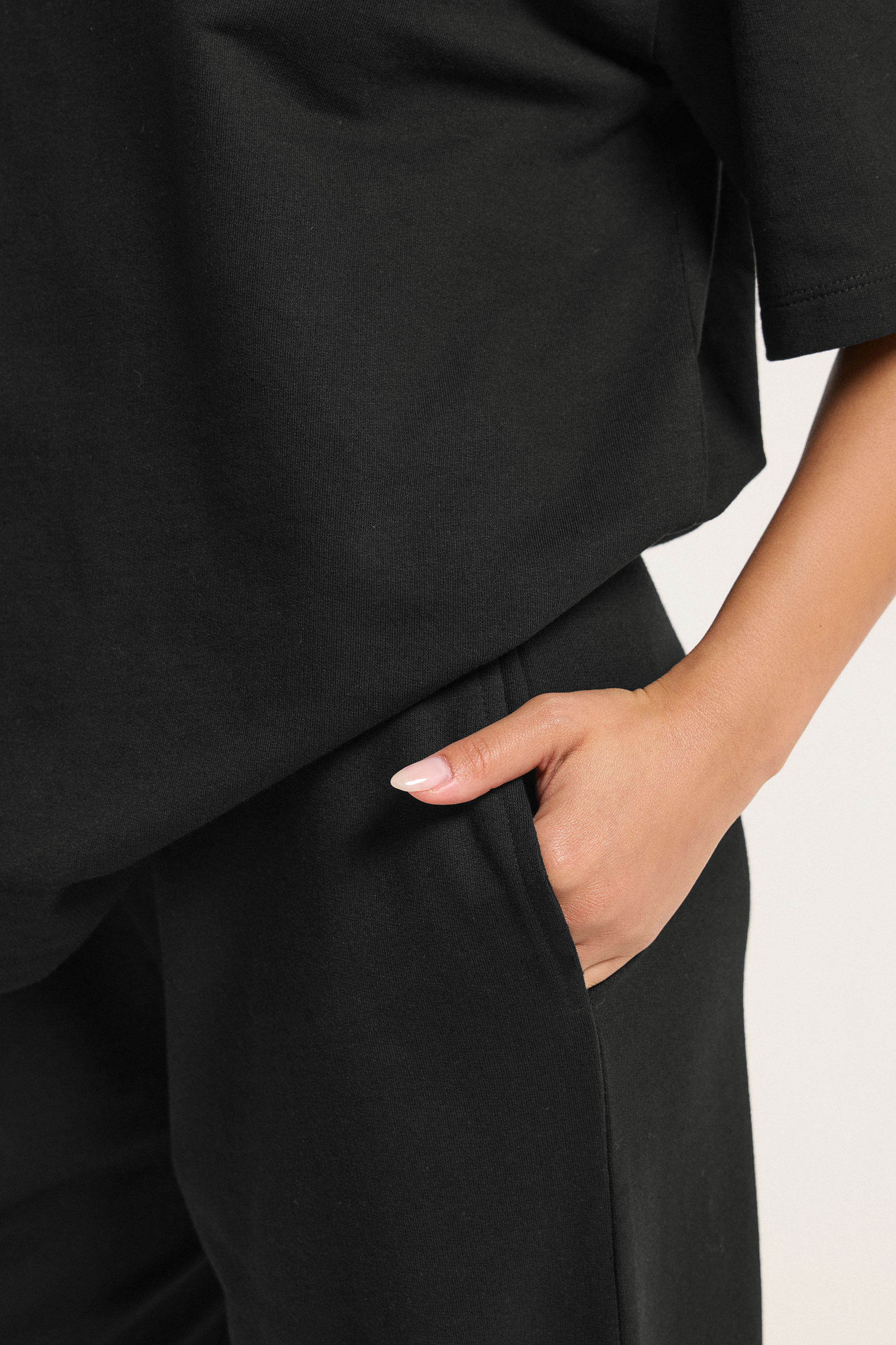 PixieGirl Petite Women's Black Wide Leg Joggers | PixieGirl 4