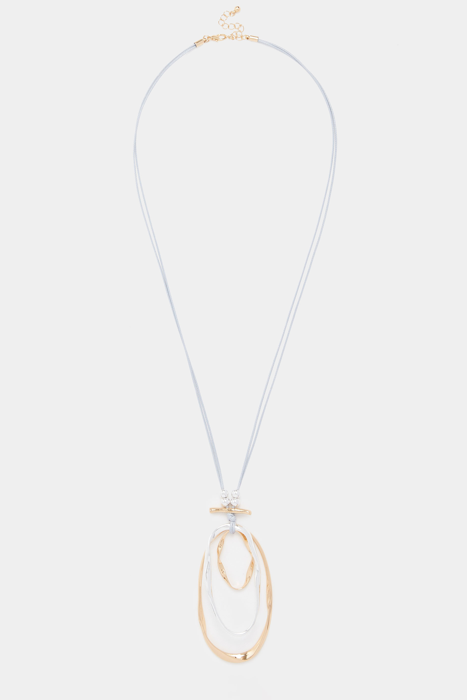 Gold & Silver Tone Pendant Long Necklace | Yours Clothing 3