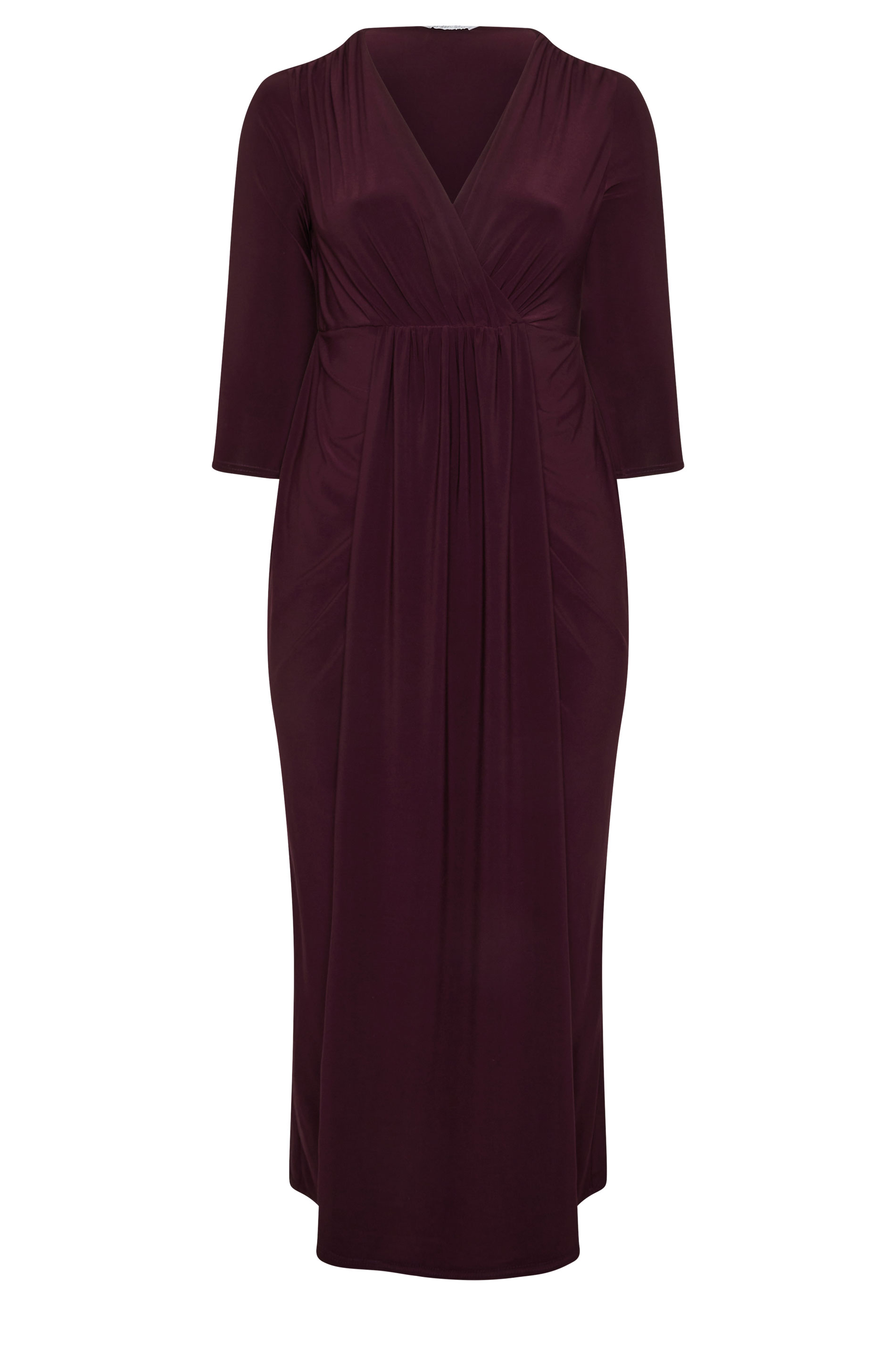YOURS LONDON Plus Size Purple Maxi Drape Dress | Yours Clothing 5