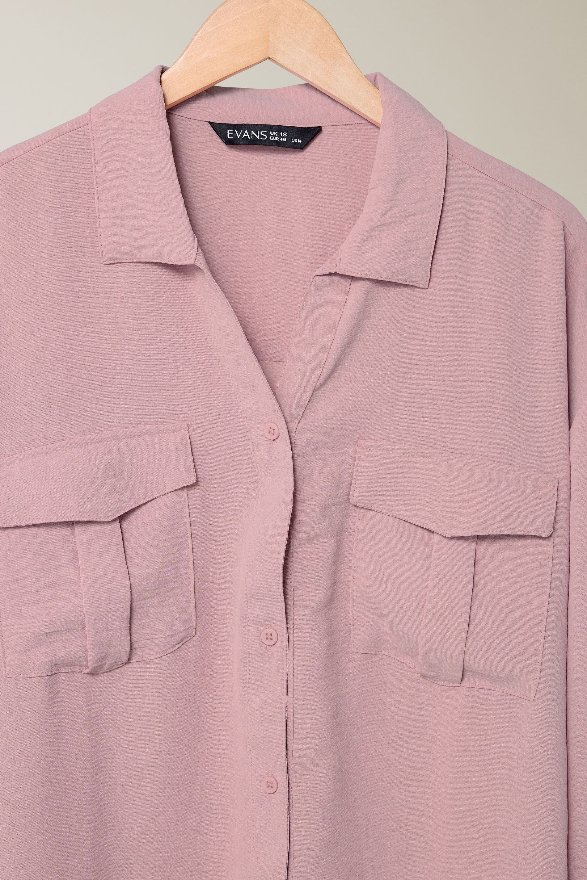 EVANS Plus Size Pink Utility Pocket Shirt | Evans 7