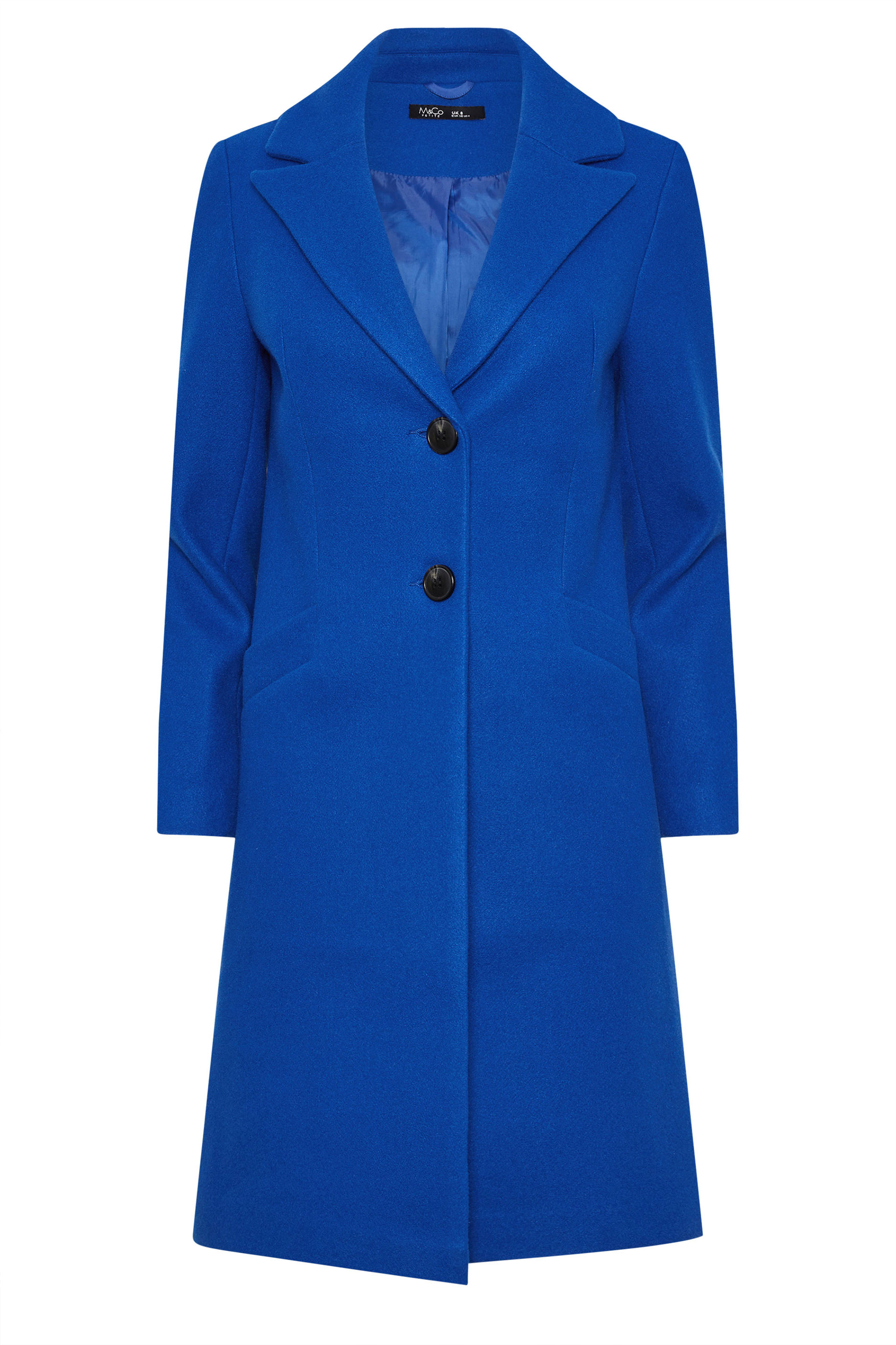 M&Co Petite Cobalt Blue Single Breasted Formal Coat | M&Co 6