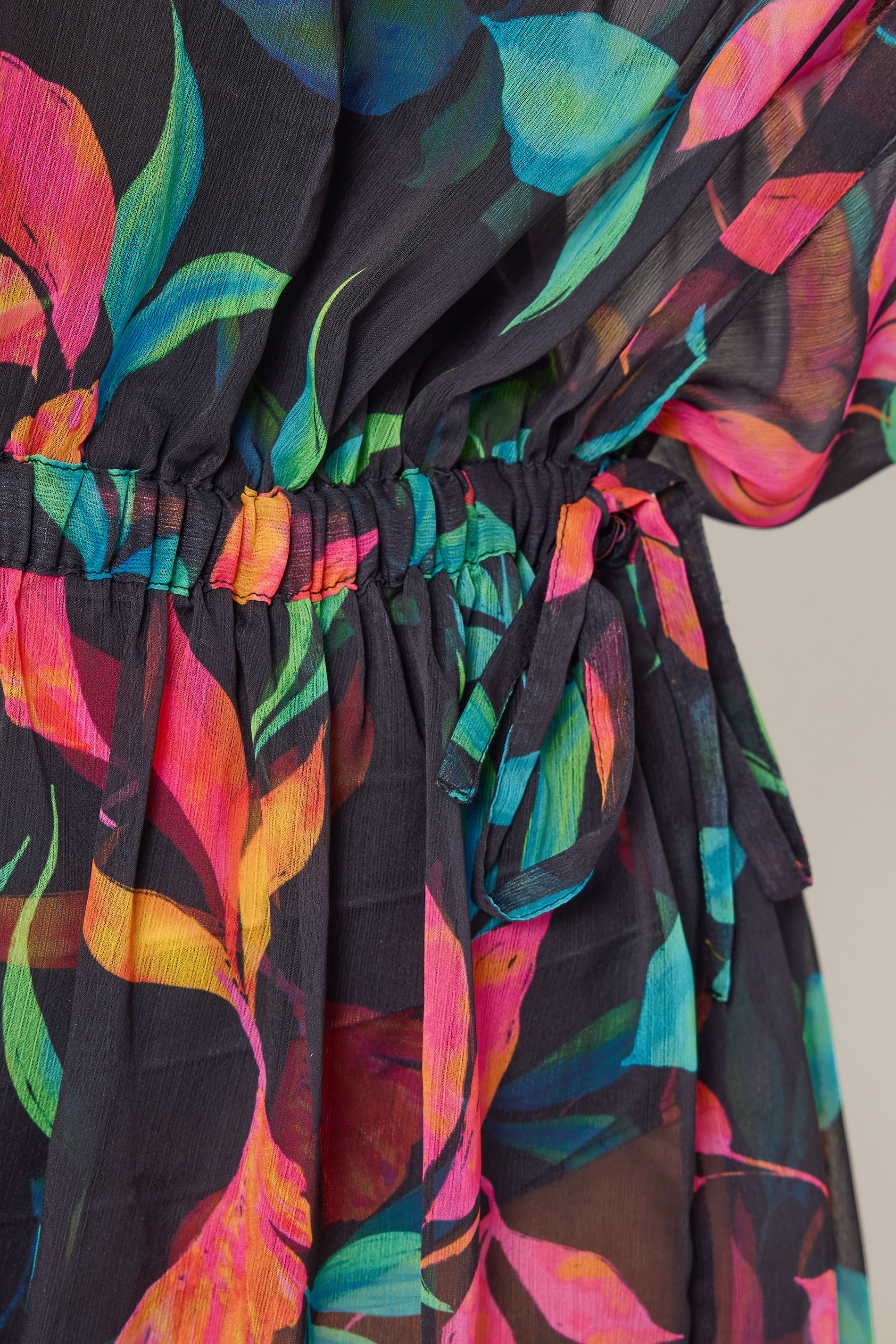 YOURS Plus Size Black Floral Chiffon Kimono | Yours Clothing 6