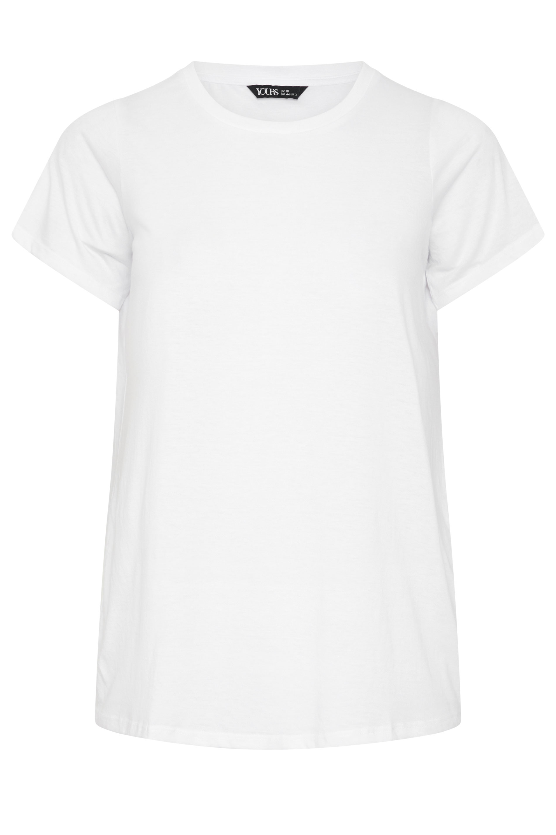 YOURS Plus Size White Basic T-Shirt | Yours Clothing 5