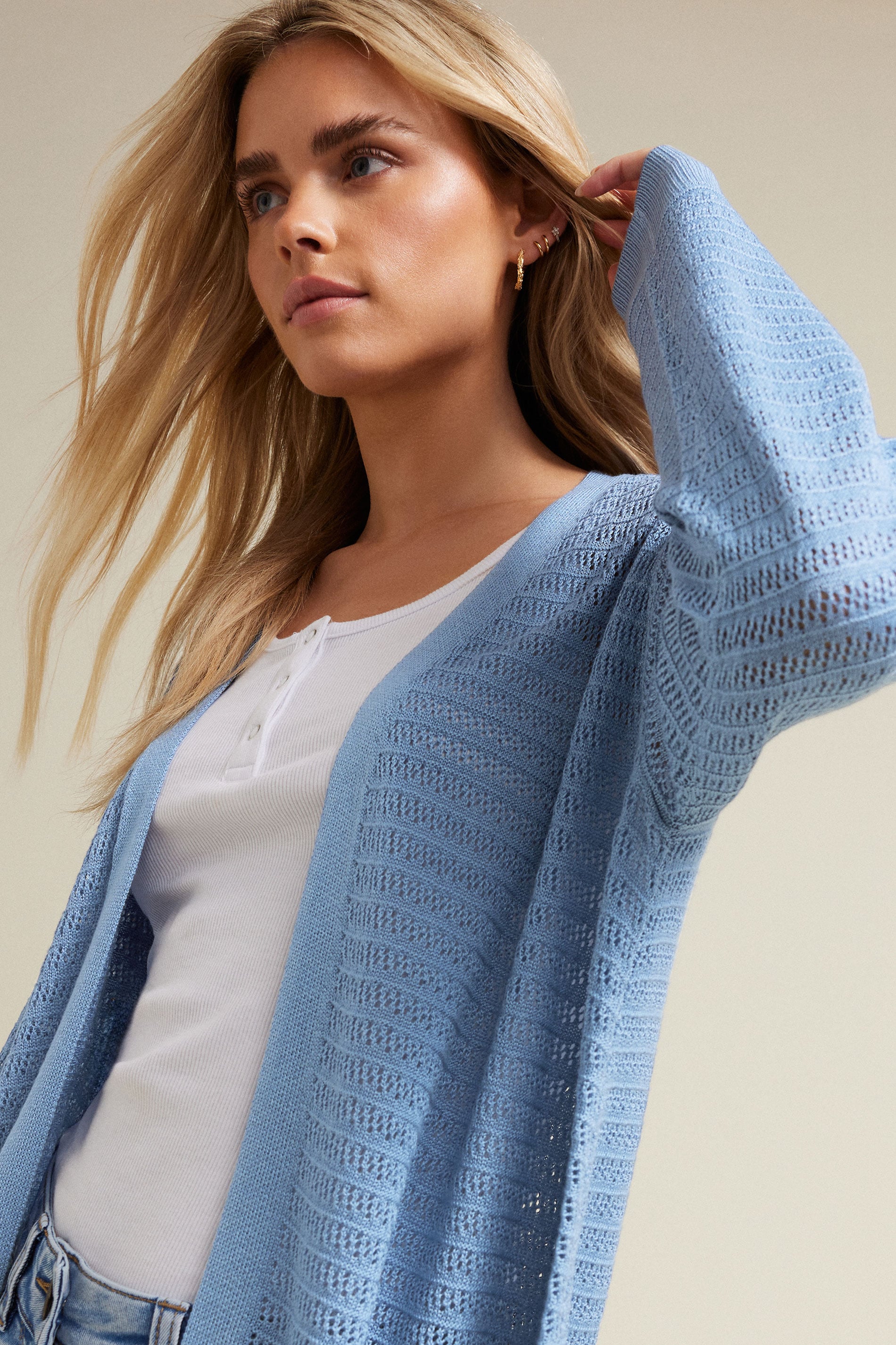 M&Co Petite Blue Pointelle Detail Cardigan | M&Co 5