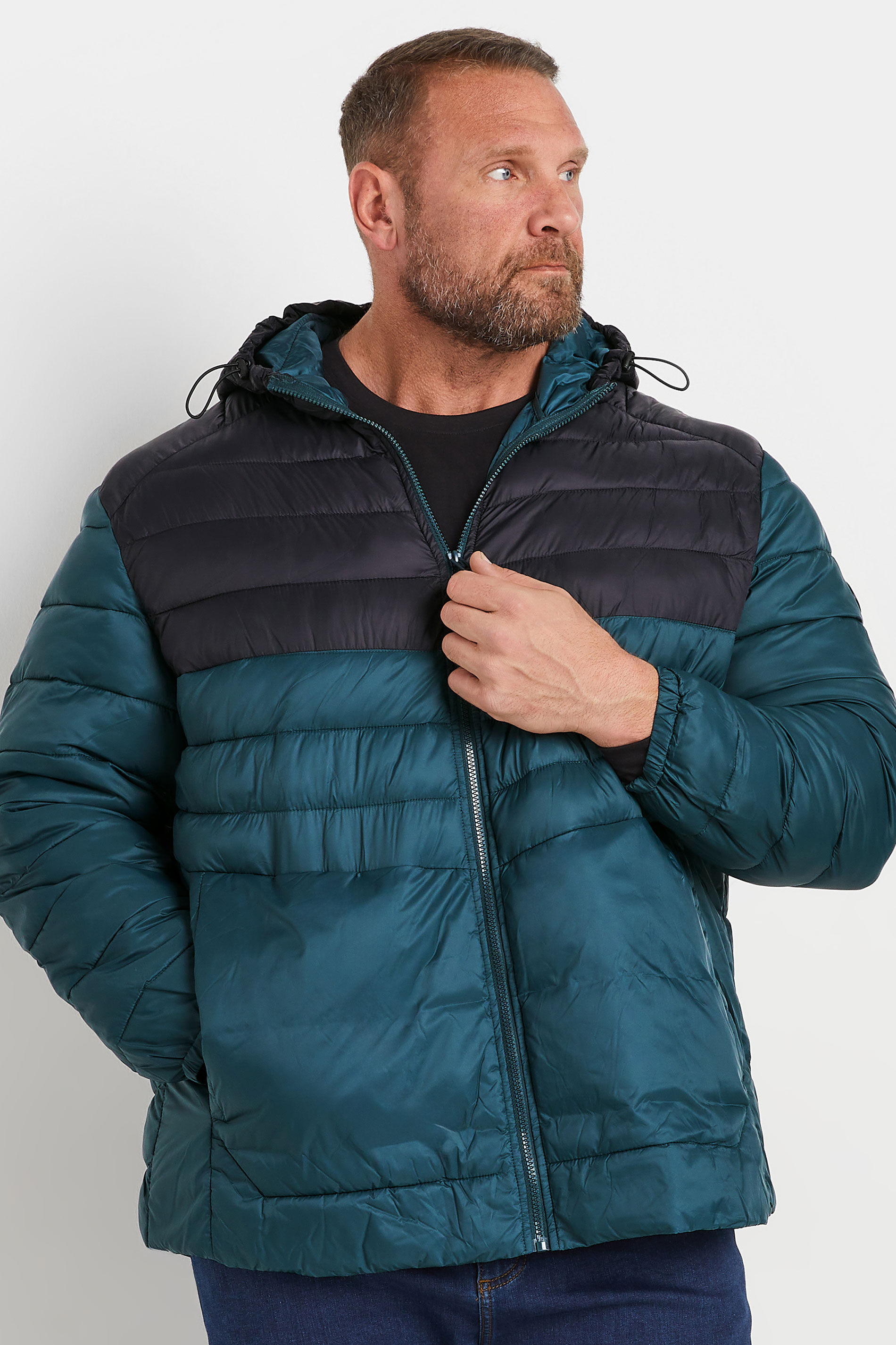 JACK & JONES Big & Tall Forest Green Puffer Jacket | BadRhino 2