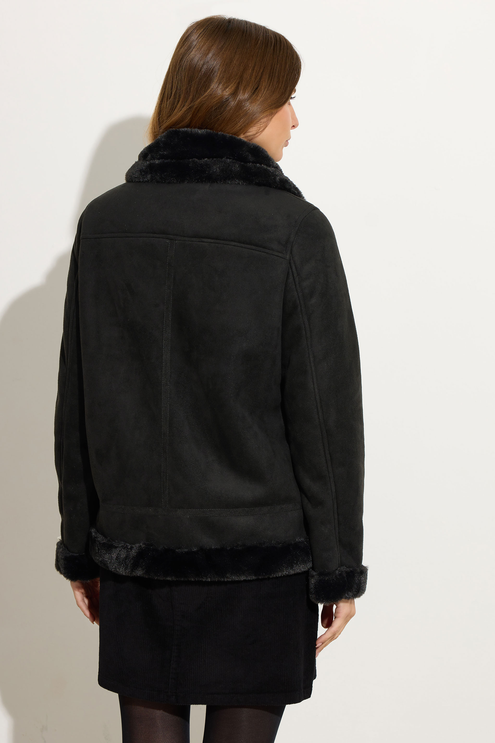 M&Co Black Faux Suede Aviator Jacket  5