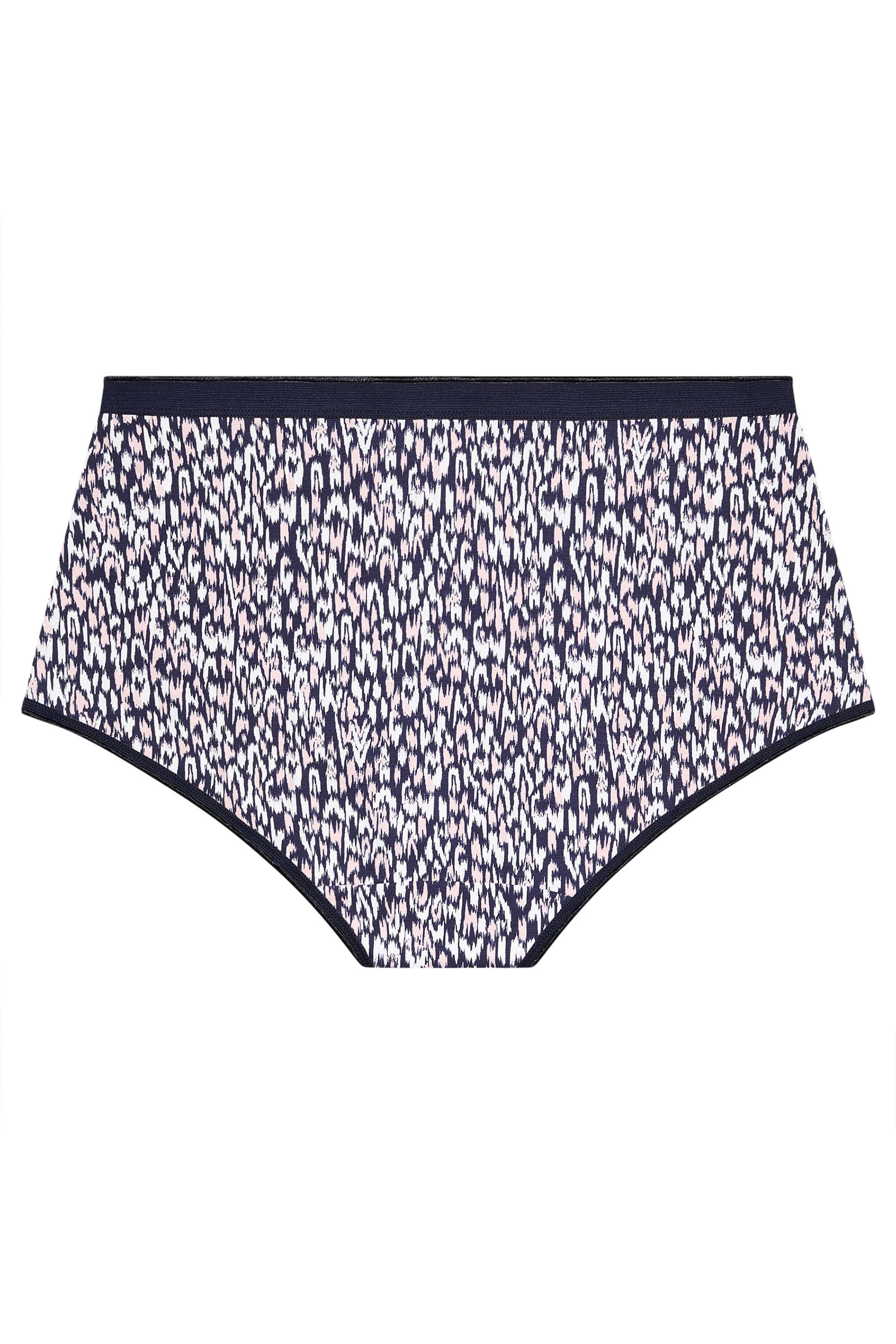 YOURSET 5 PACK Plus Size Navy Blue Leopard Print Full Briefs | Yours Clothing 7