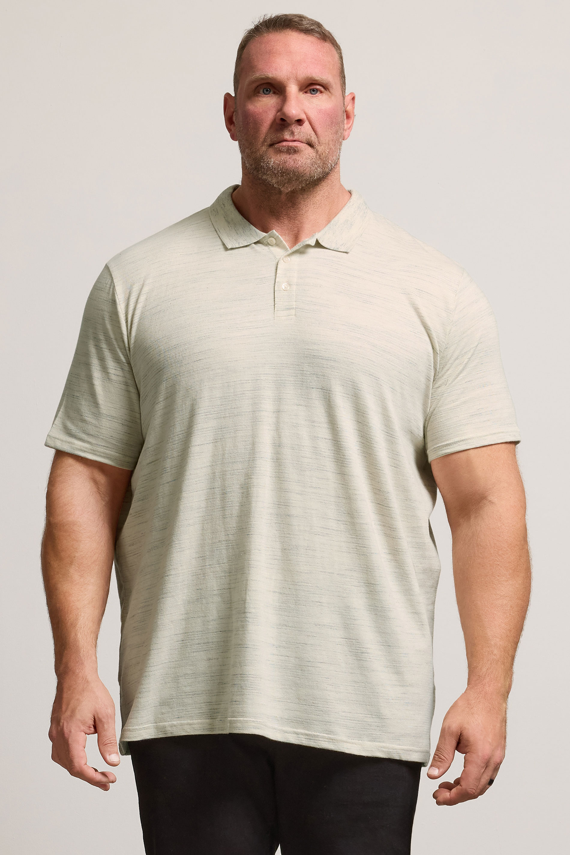 BadRhino Big & Tall Cream Marl Polo Shirt | BadRhino 1
