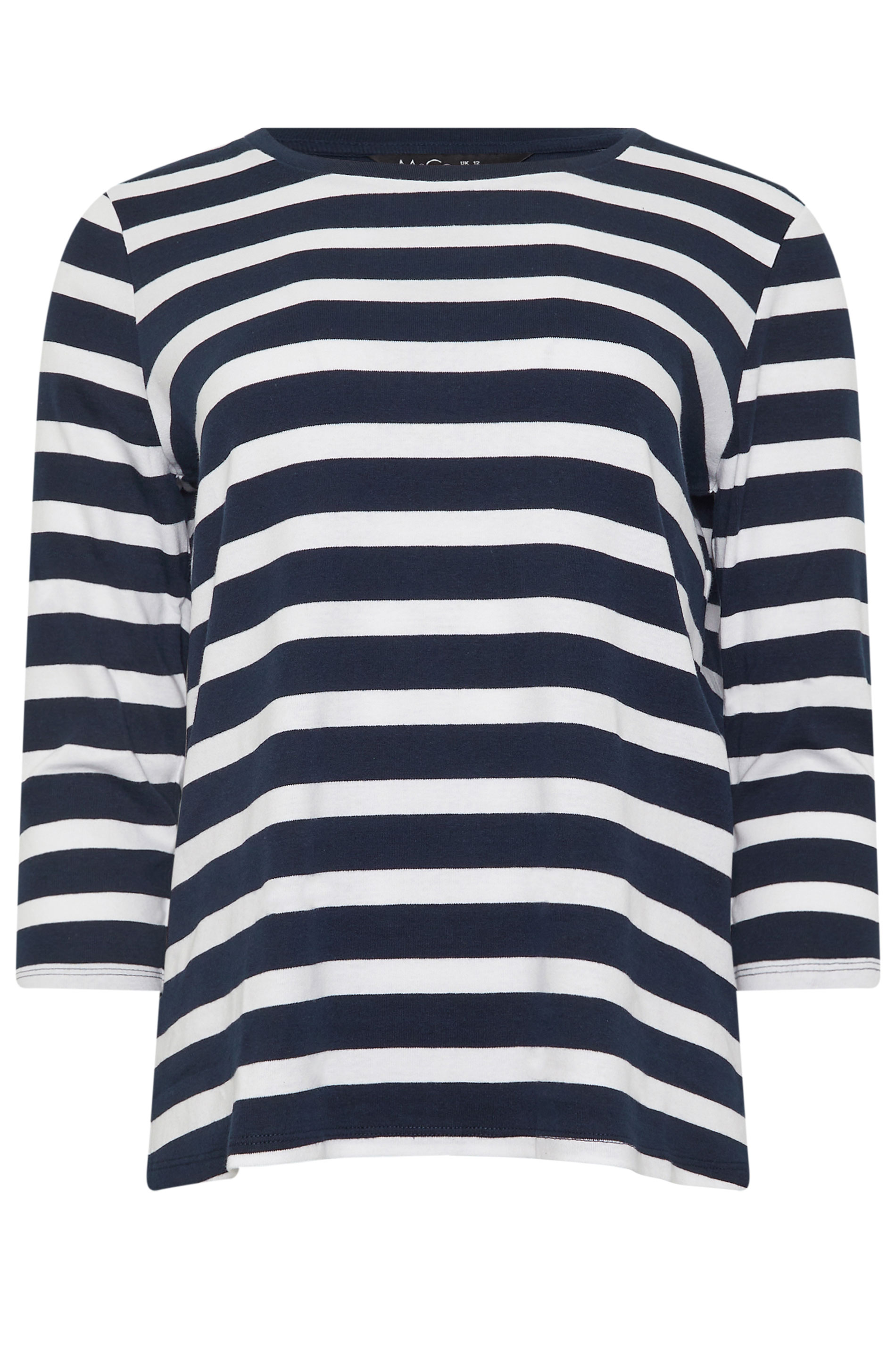 SLIM TSHIRT 3/4 SLEEVE STRIPE_NAVY GREEN