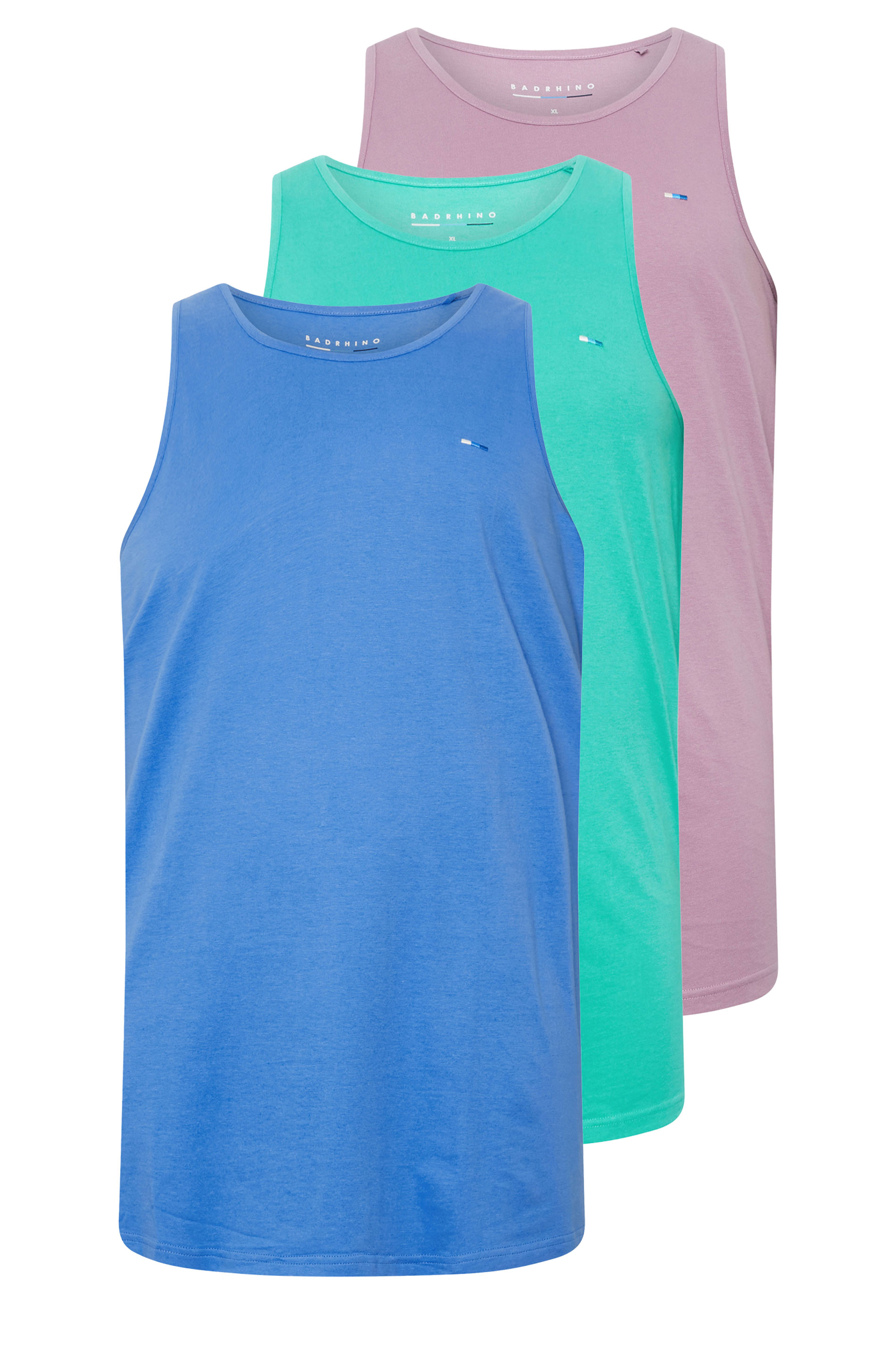 BadRhino Big & Tall Purple/ Blue/ Teal Green 3 Pack Vests | BadRhino 6