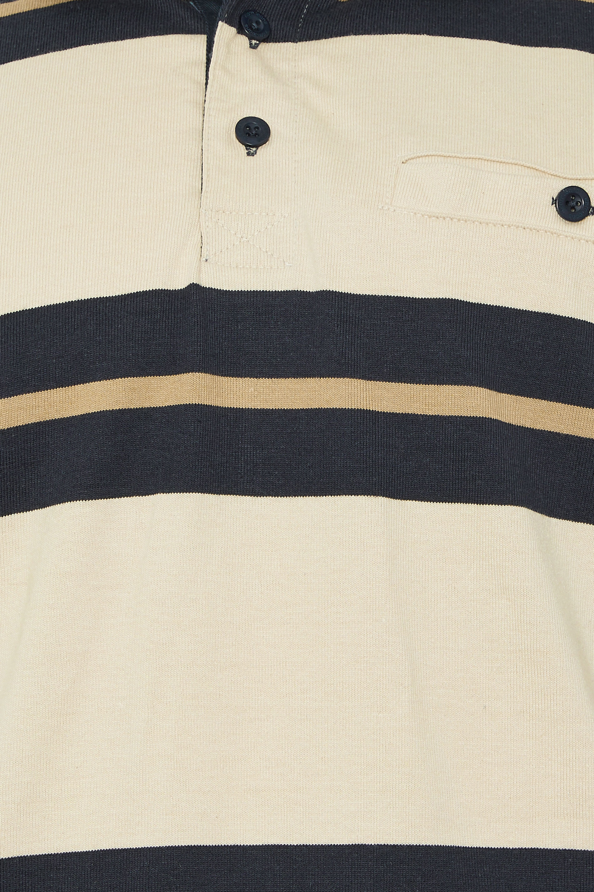 KAM Stone Brown Striped Short Sleeve Rugby Polo Shirt | BadRhino 2