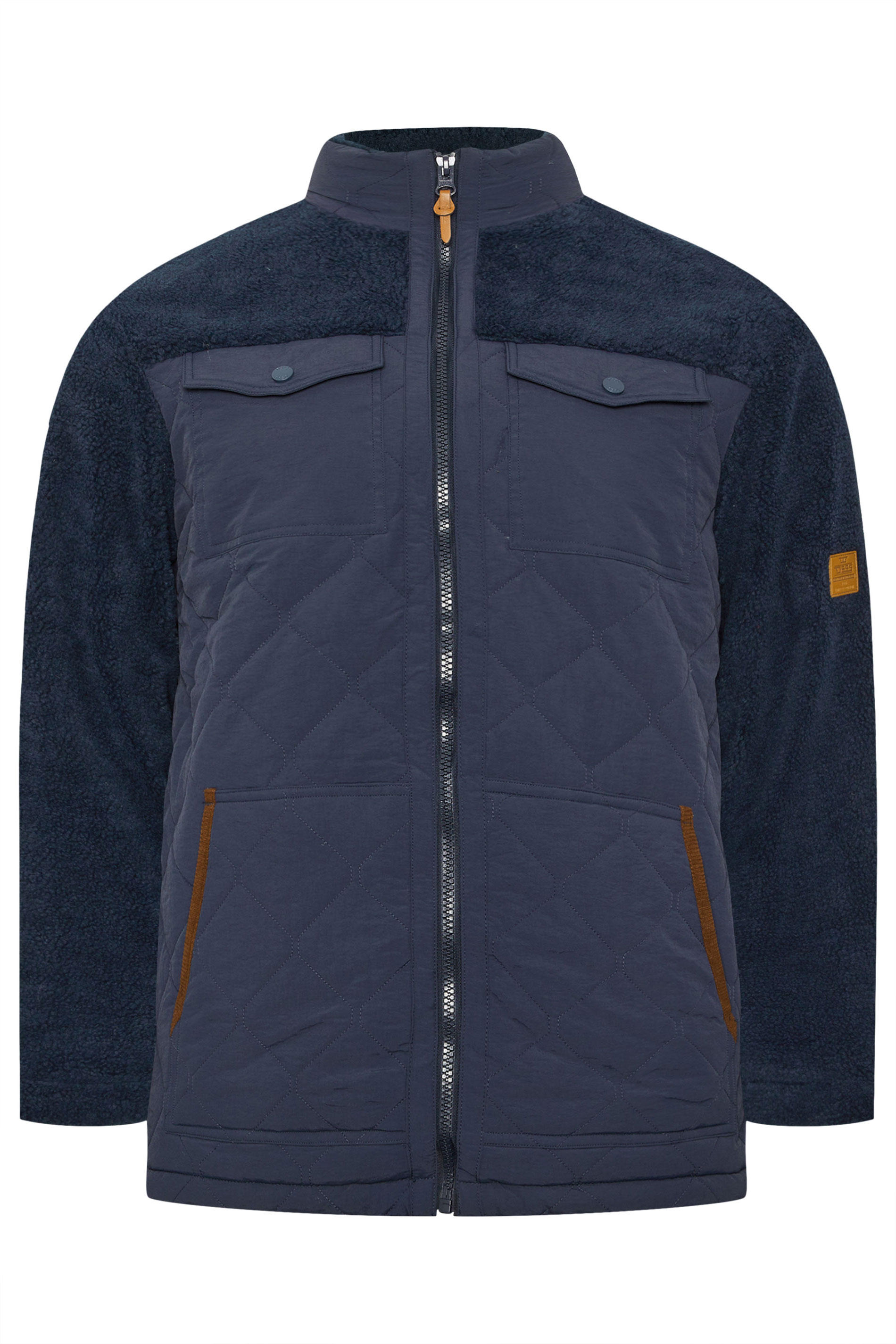 D555 Big & Tall Navy Blue Quilted Sherpa Fleece | BadRhino 2