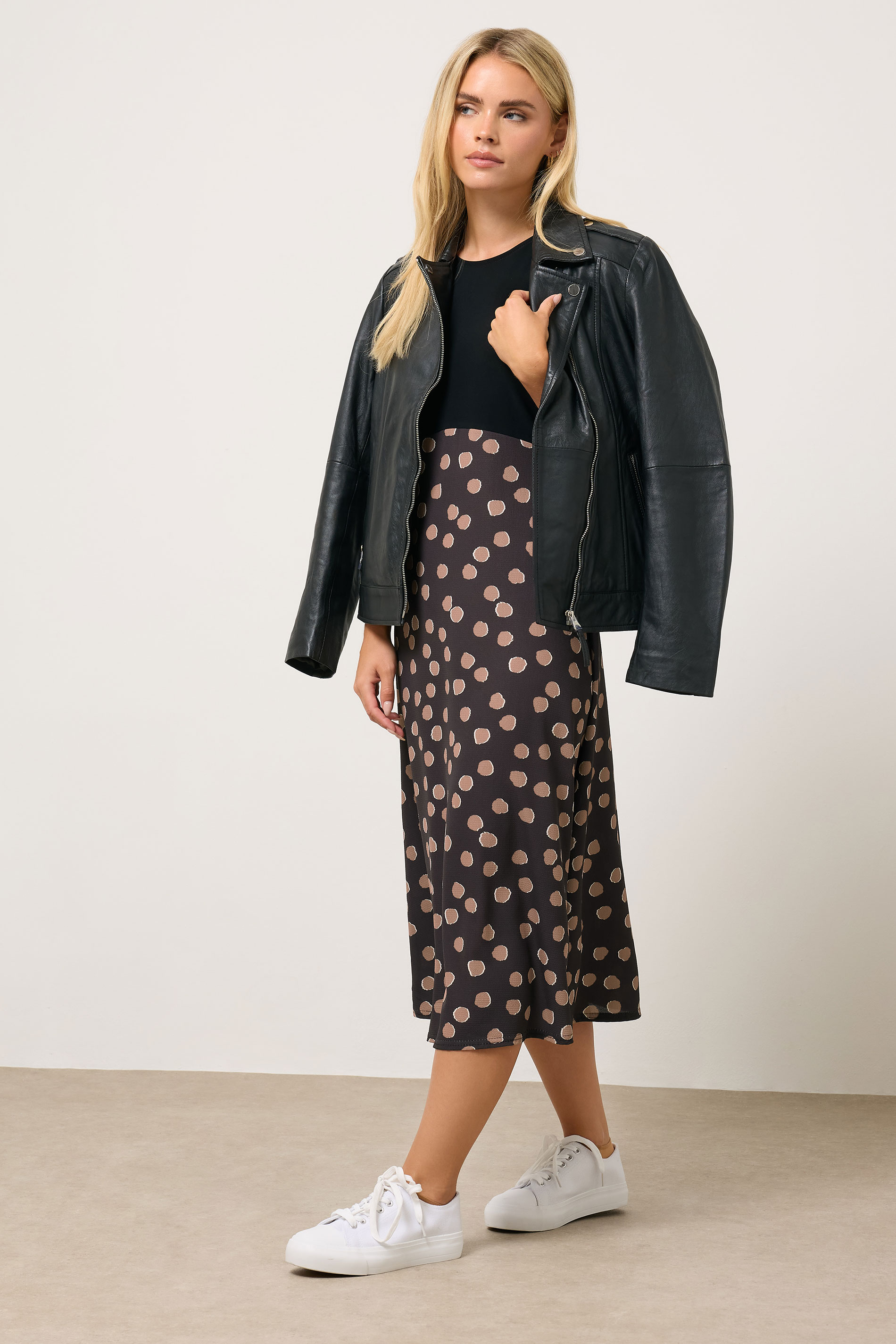 M&Co Petite Black 2 In 1 Spot Print Maxi Dress | M&Co 1