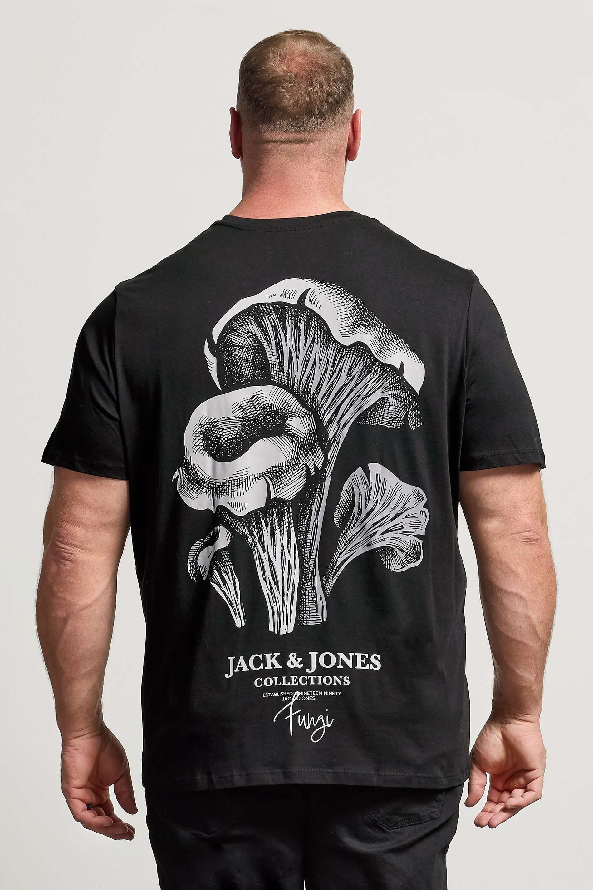 JACK & JONES Big & Tall Black Graphic T-Shirt | BadRhino 2