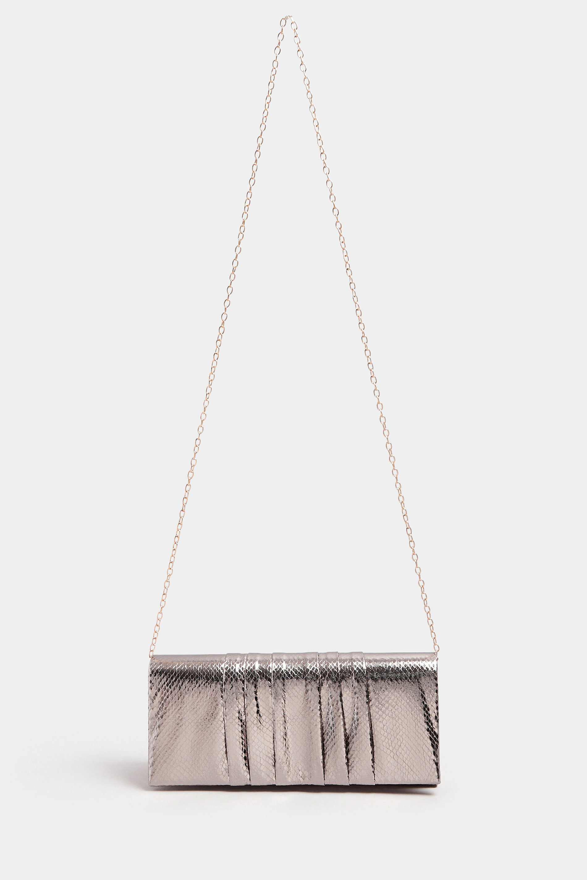 Gold Faux Leather Metallic Clutch Bag | Yours Clothing 3