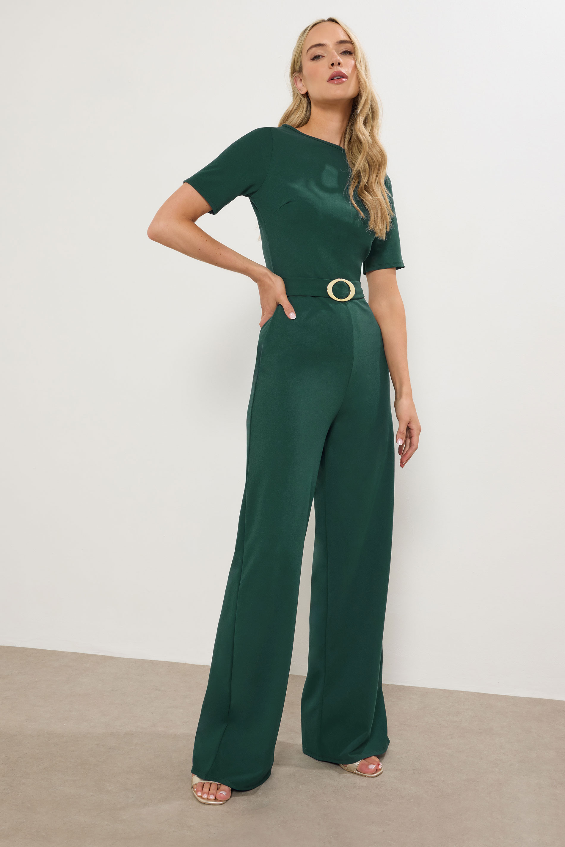 LTS Tall Dark Green Belted Jumpsuit | Long Tall Sally  3