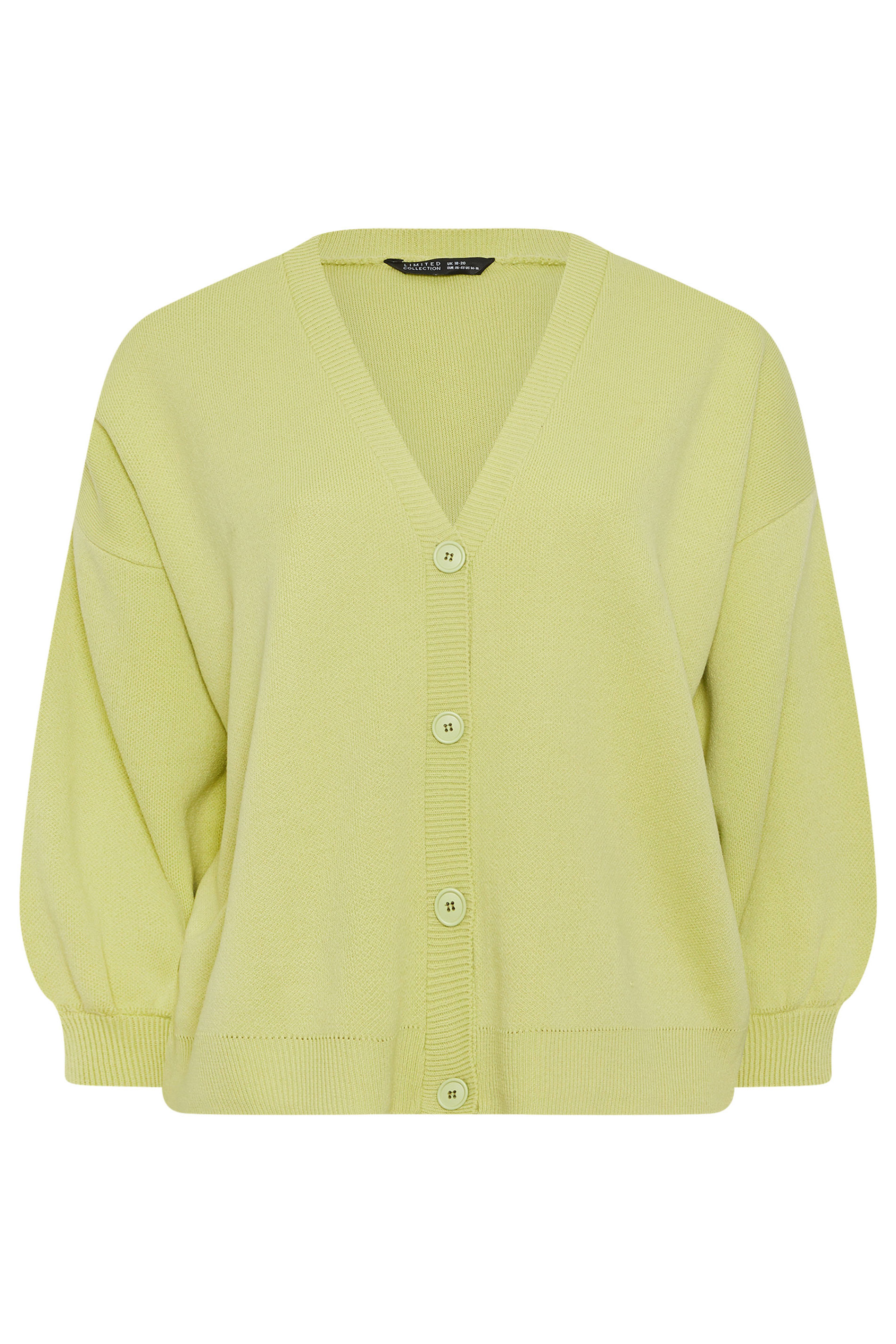 LIMITED COLLECTION Plus Size Green Balloon Sleeve Cardigan | Your Clothing 5