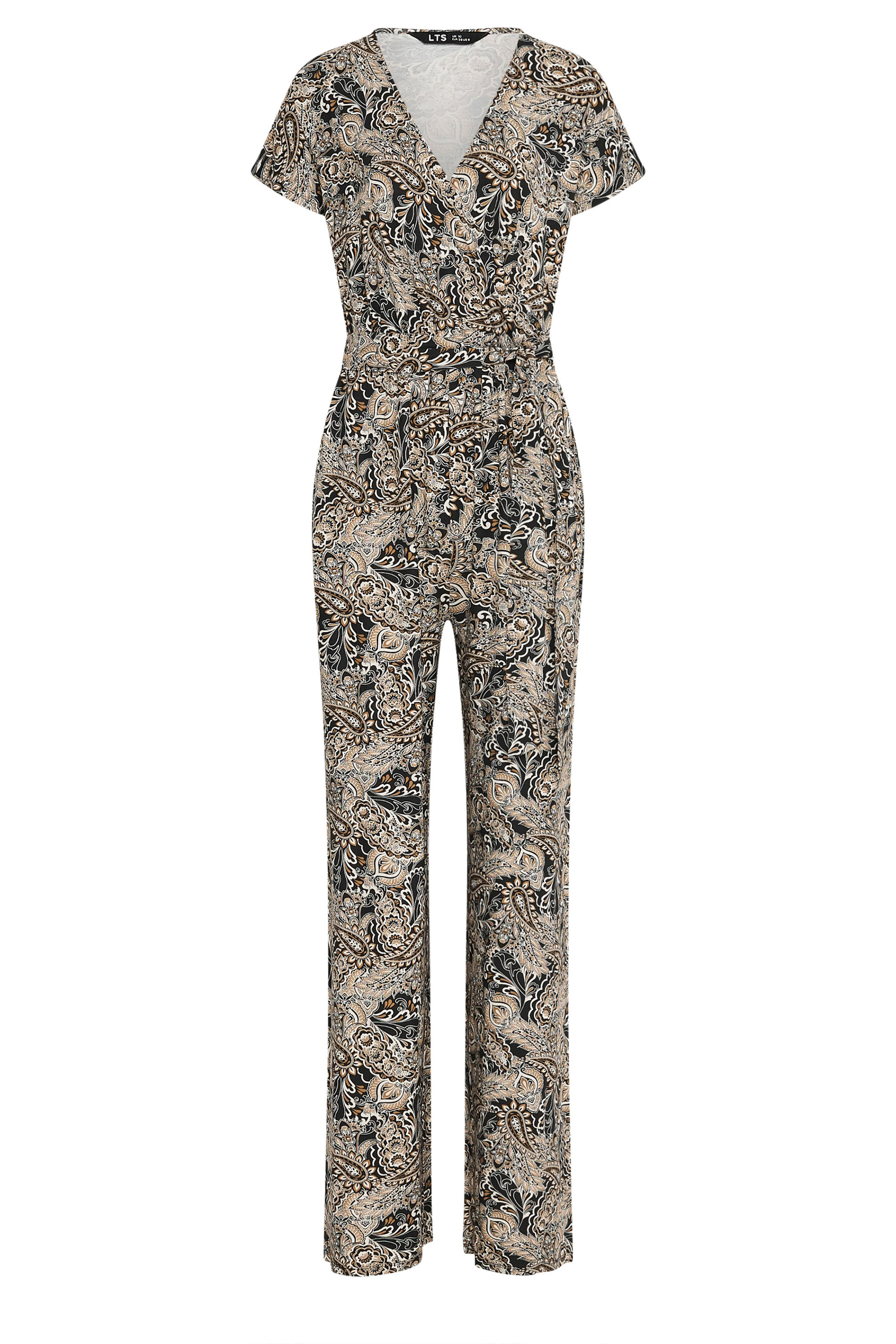 LTS Tall Women's Black Paisley Wrap Jumpsuit | Long Tall Sally 5