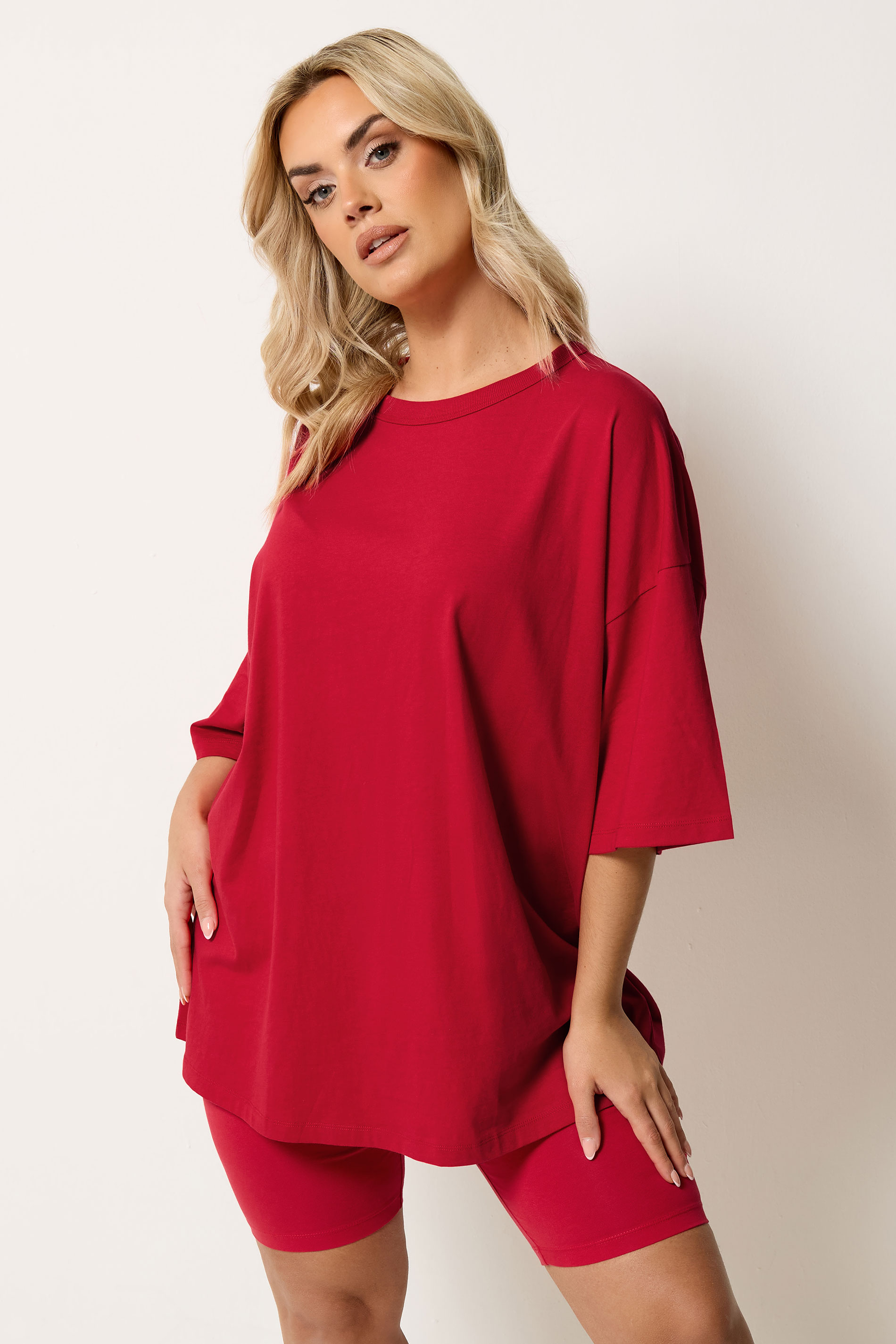 YOURS Plus Size Red Boxy T-Shirt | Yours Clothing 3