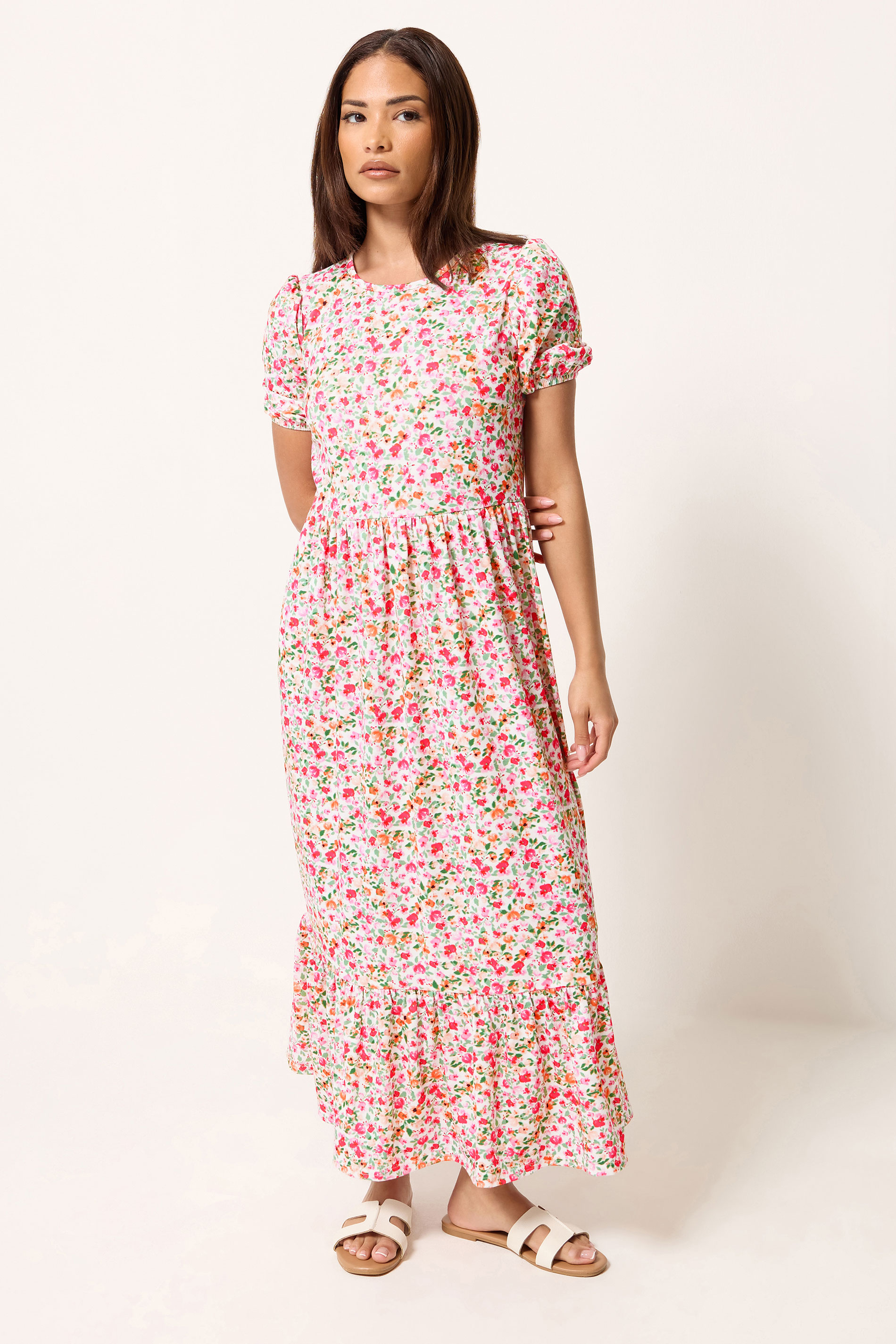 PixieGirls Petite Pink Floral Maxi Dress | PixieGirl 3