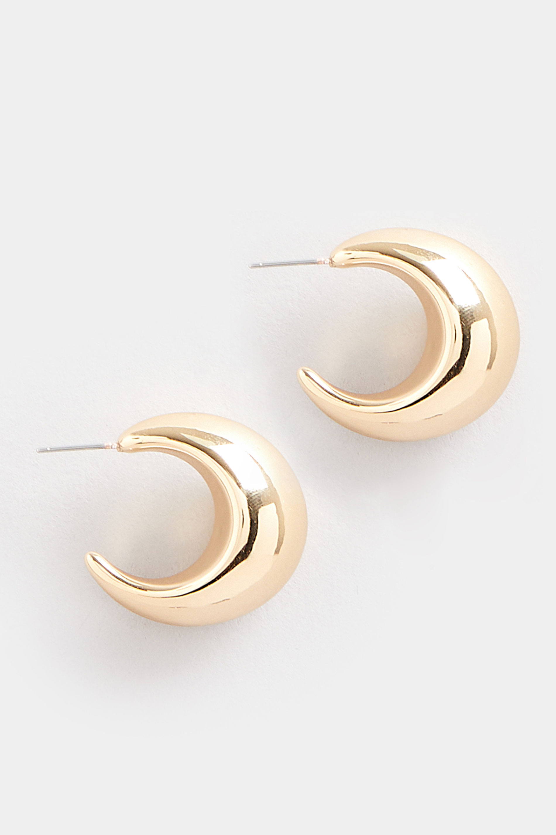 Gold Tone Teardrop Chunky Hoop Earrings | Yours Clothing 3