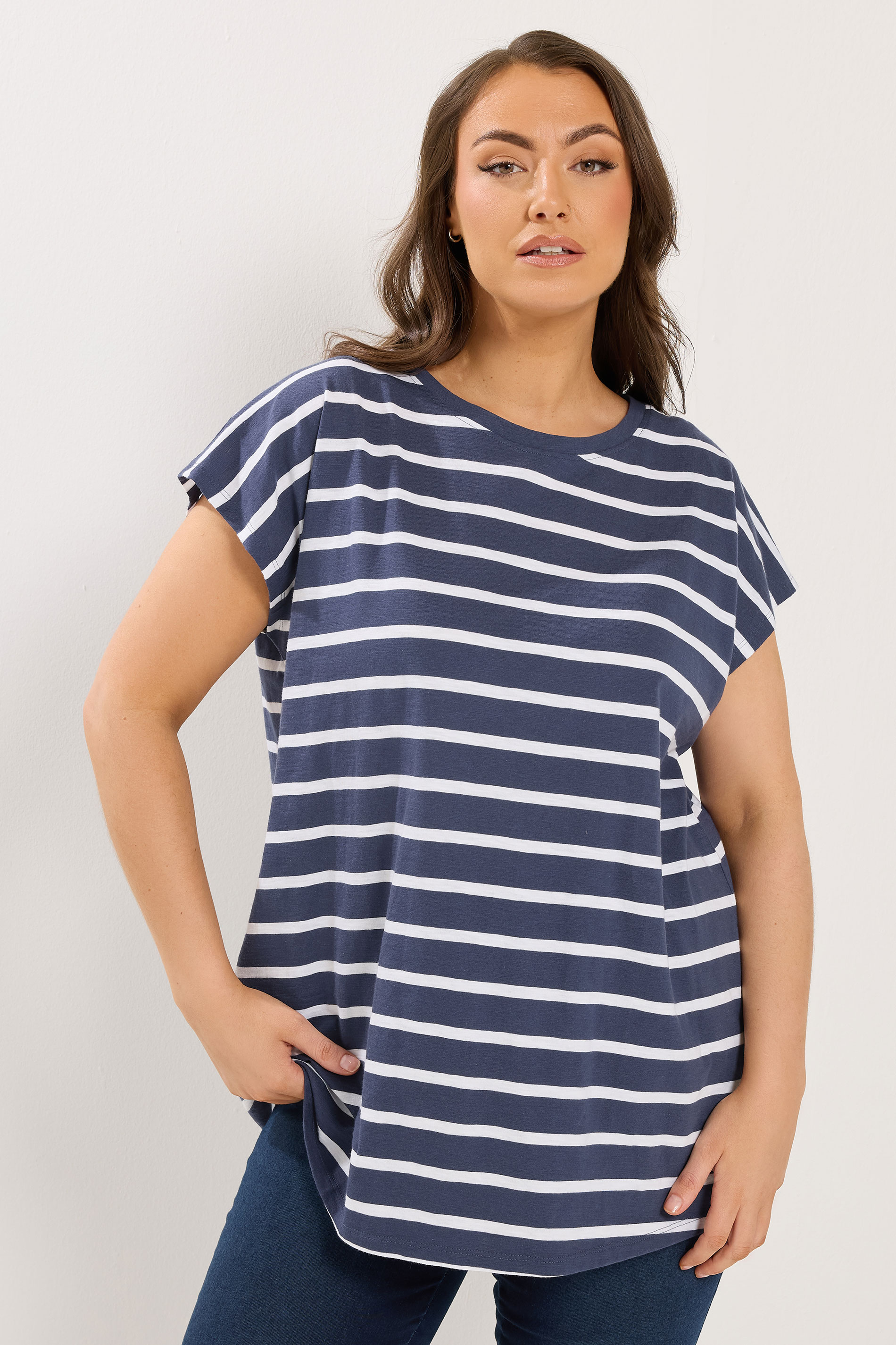 YOURS 3 PACK Plus Size Pink & White Grown-On Sleeves T-Shirts | Yours Clothing 2