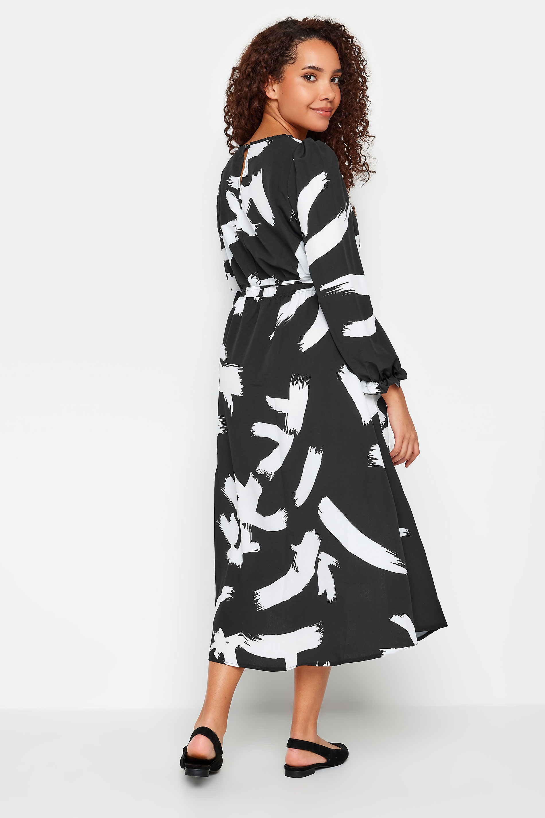 M&Co Black Abstract Print Smock Dress | M&Co 2