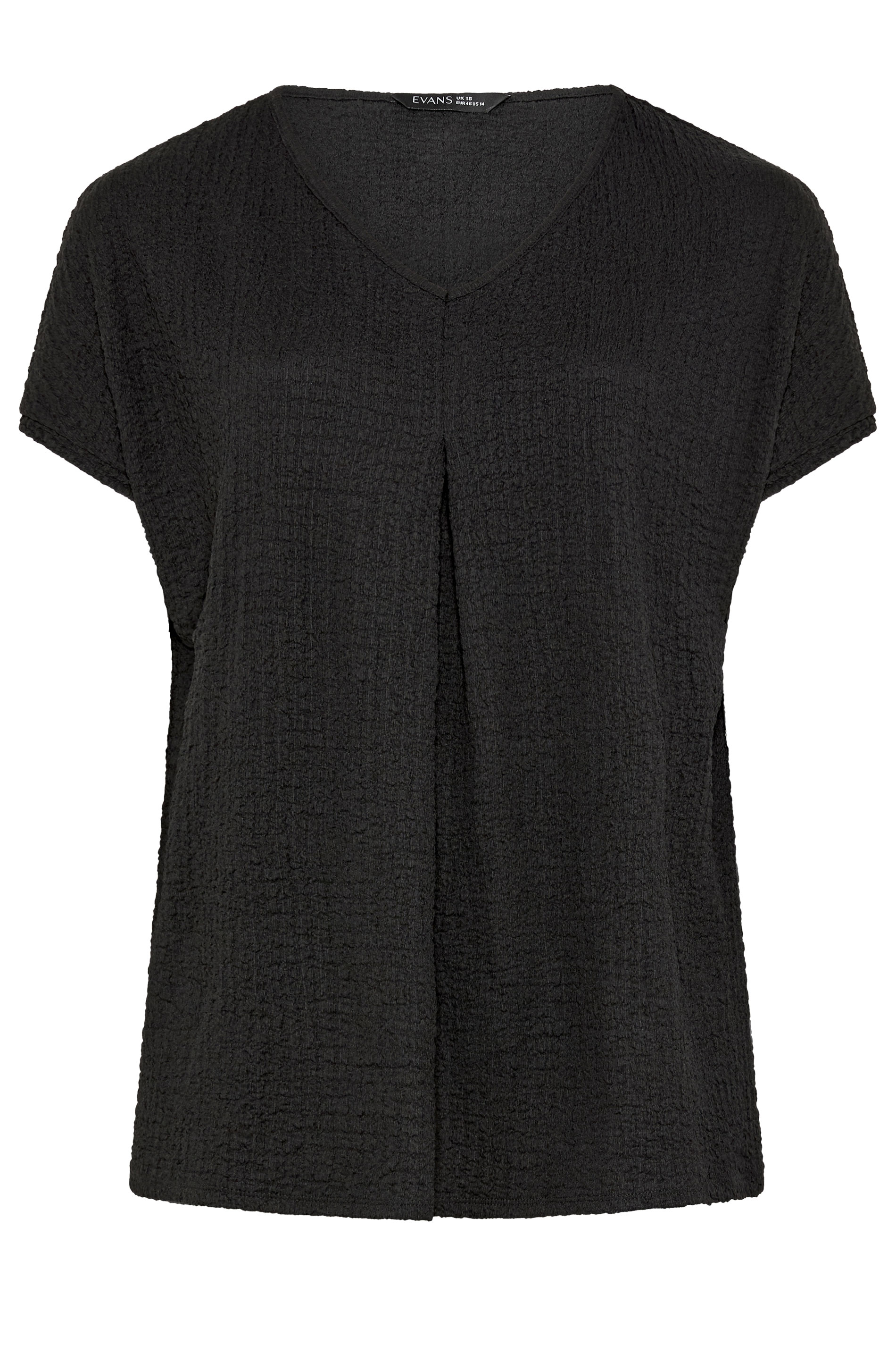 EVANS Plus Size Black Pleat Front Swing Top | Evans 5