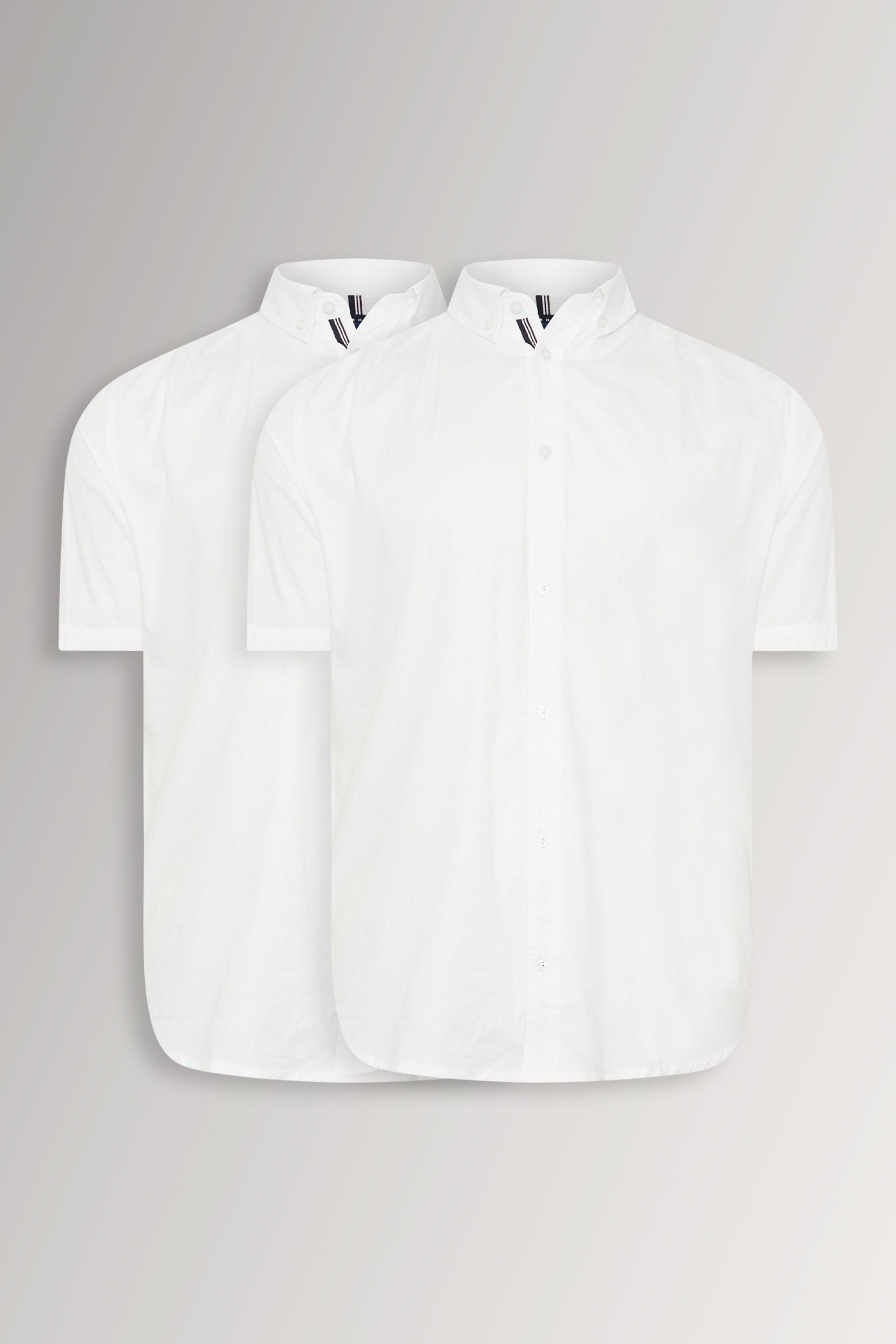 BadRhino Big & Tall 2 PACK White Short Sleeve Poplin Shirts | BadRhino 3